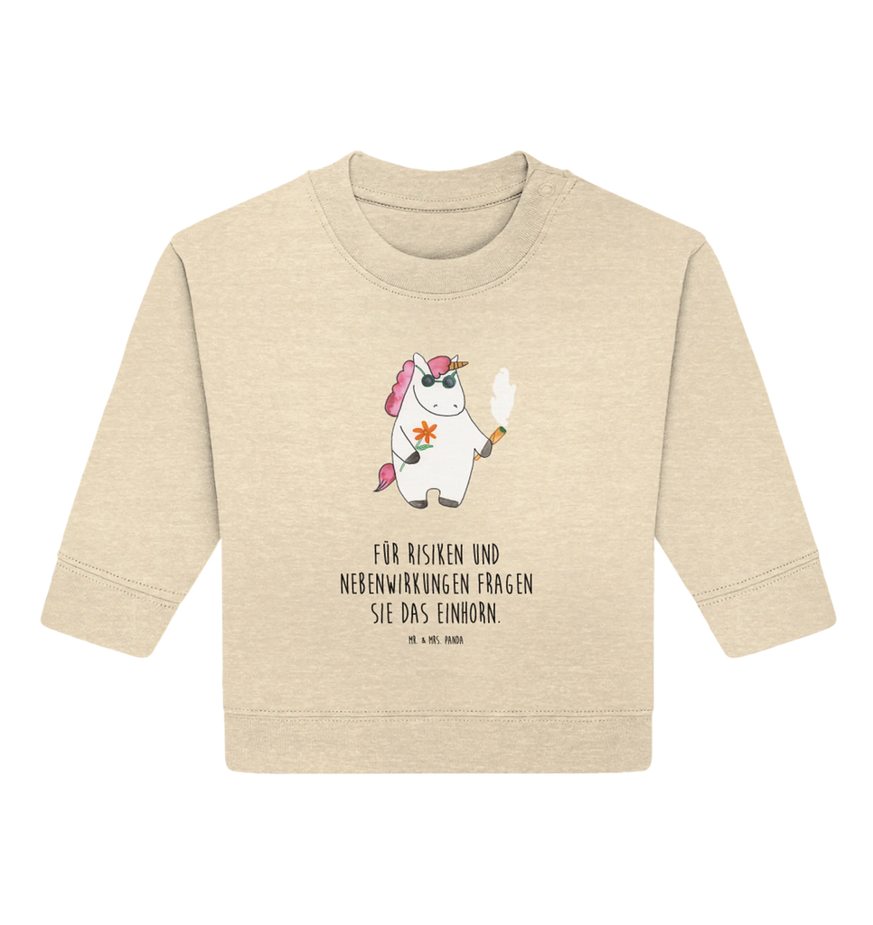 Organiczny sweter dla niemowląt Jednorożec Woodstock Baby Bullover, Baby Sweatshirt, Einhorn Deko, Einhörner, Einhorn, Unicorn, Zigarette, Kiffen, Party, Spaß. Lustig, Alkohol, Woodstock, Joint, Witzig