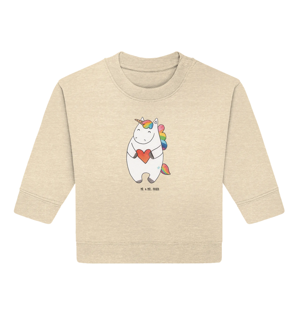 Organiczny sweter dla niemowląt Jednorożec serce Baby Bullover, Baby Sweatshirt, Einhorn Deko, Einhörner, Einhorn, Unicorn, Bunt, Schlimm, böse, Anders, Lustig, Herz, Freundin, Witzig