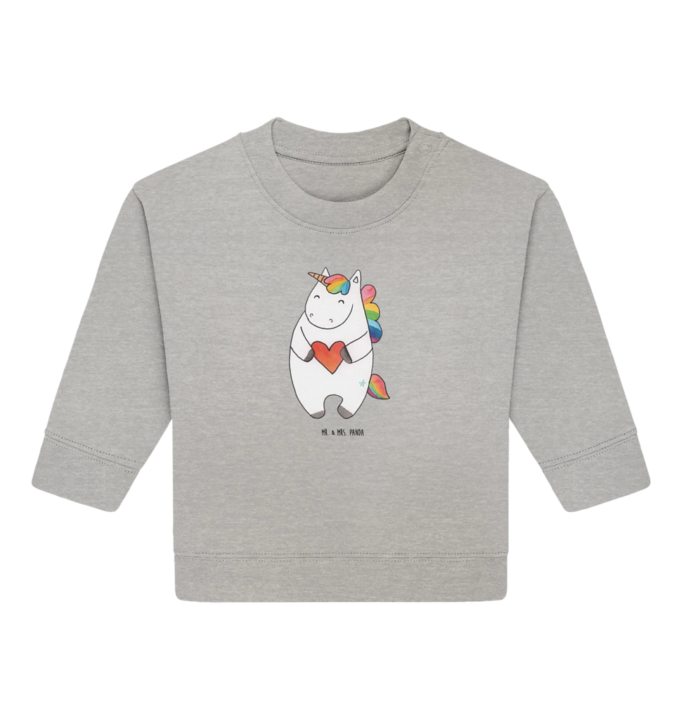 Organiczny sweter dla niemowląt Jednorożec serce Baby Bullover, Baby Sweatshirt, Einhorn Deko, Einhörner, Einhorn, Unicorn, Bunt, Schlimm, böse, Anders, Lustig, Herz, Freundin, Witzig