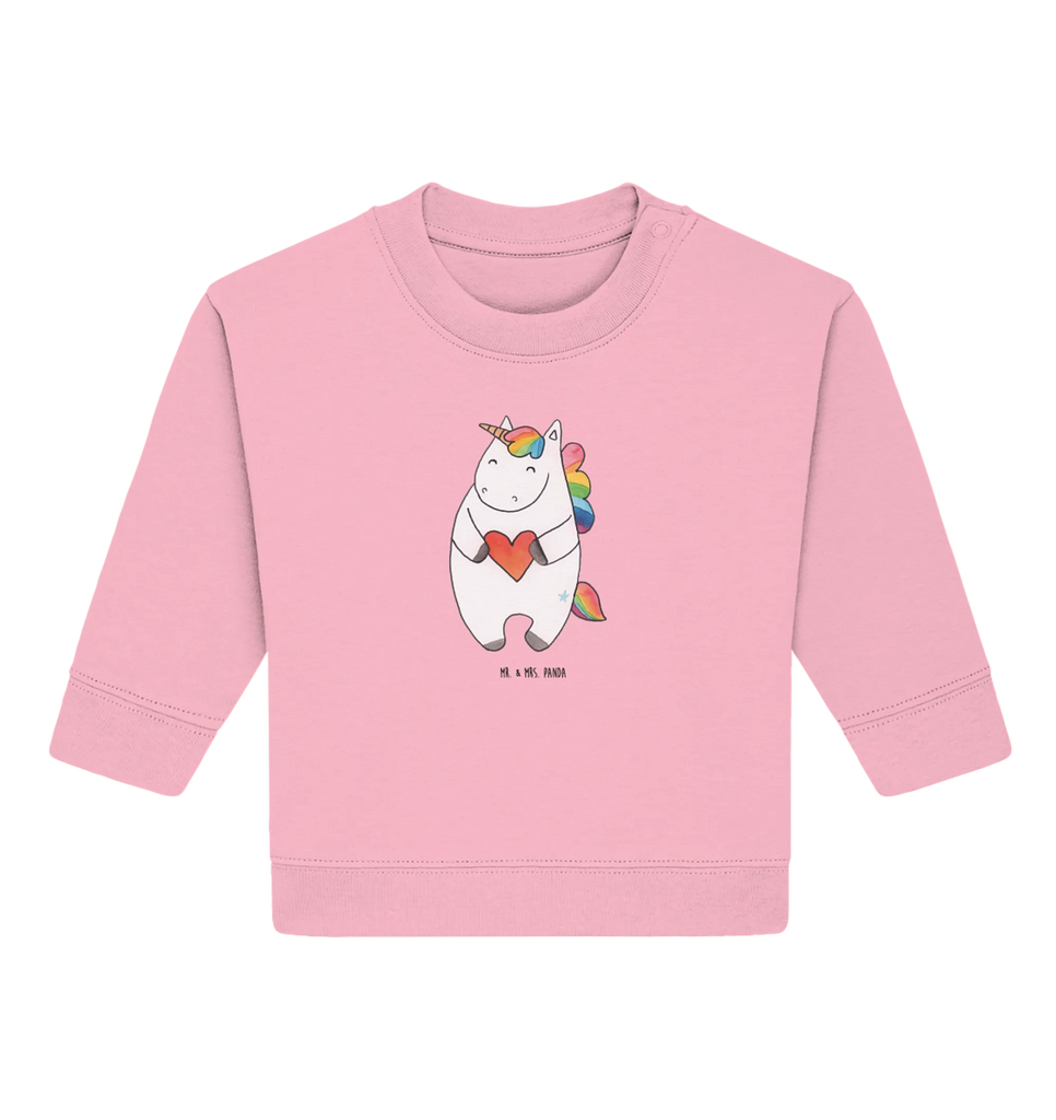 Organiczny sweter dla niemowląt Jednorożec serce Baby Bullover, Baby Sweatshirt, Einhorn Deko, Einhörner, Einhorn, Unicorn, Bunt, Schlimm, böse, Anders, Lustig, Herz, Freundin, Witzig