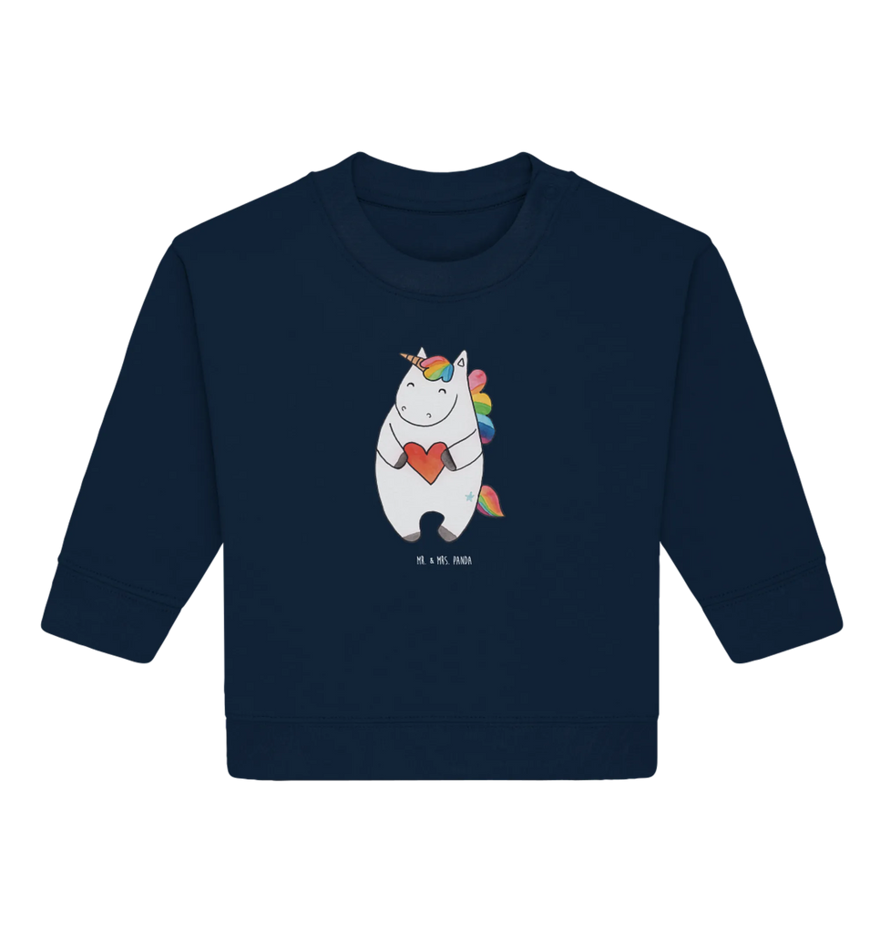Organiczny sweter dla niemowląt Jednorożec serce Baby Bullover, Baby Sweatshirt, Einhorn Deko, Einhörner, Einhorn, Unicorn, Bunt, Schlimm, böse, Anders, Lustig, Herz, Freundin, Witzig