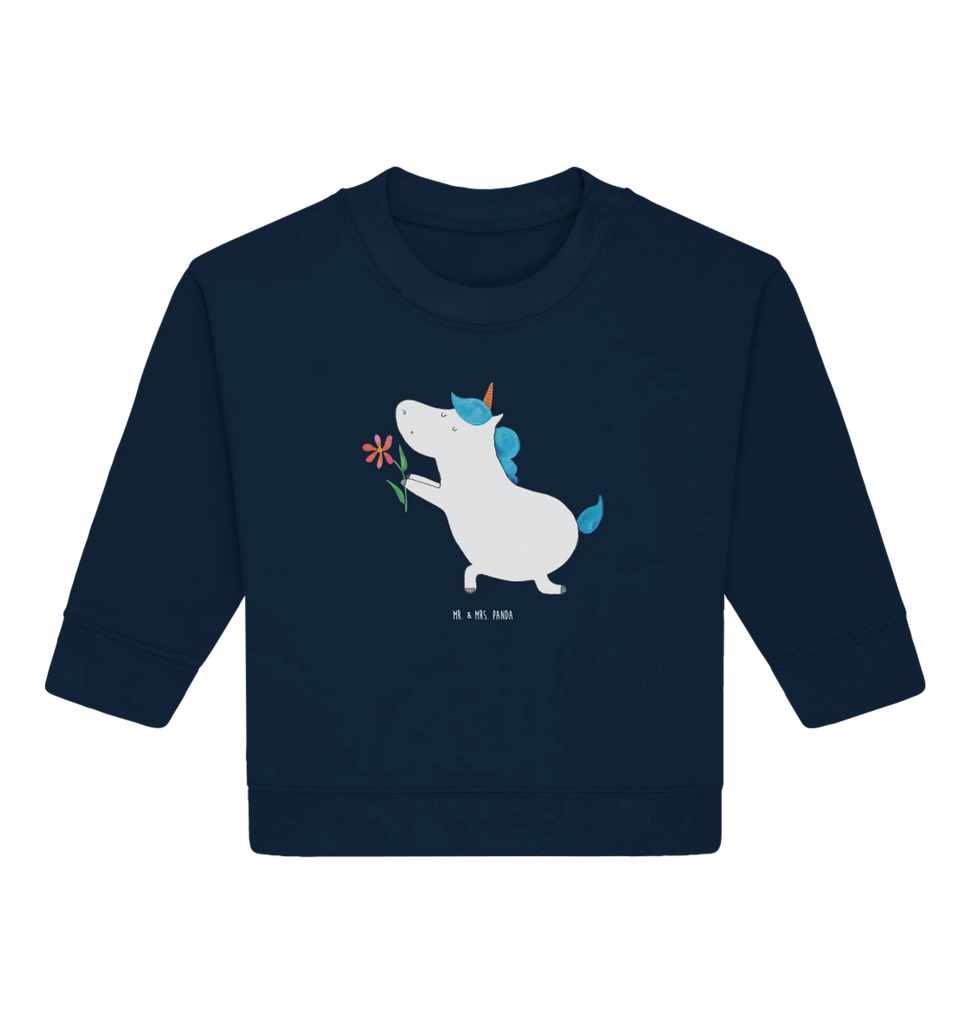 Organiczny sweter dla niemowląt jednorożec kwiat Baby Bullover, Baby Sweatshirt, Einhorn Deko, Einhörner, Einhorn, Unicorn, Partner, Liebesbeweis, Freund, Liebe, Verlobung, Heiraten, Heiratsantrag, Ehepaar, Ehe, Pärchen, Freundin, Antrag