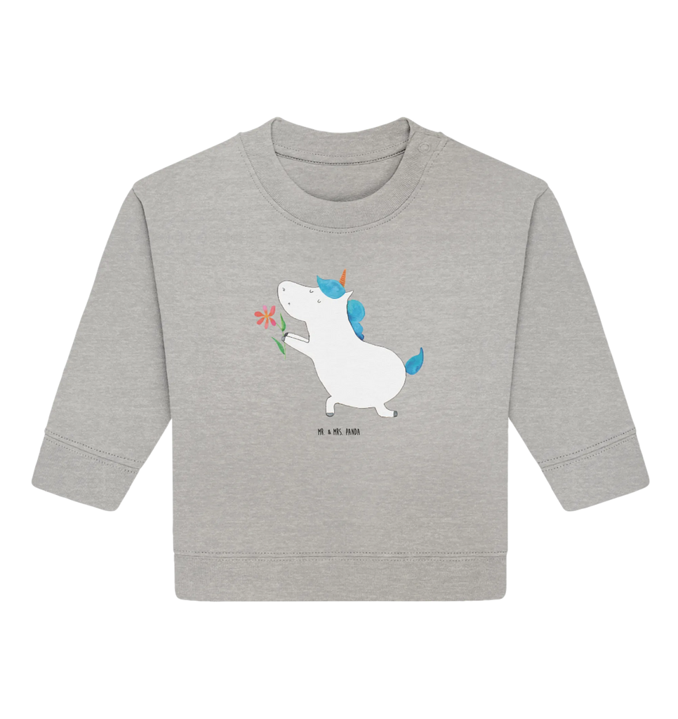 Organiczny sweter dla niemowląt jednorożec kwiat Baby Bullover, Baby Sweatshirt, Einhorn Deko, Einhörner, Einhorn, Unicorn, Partner, Liebesbeweis, Freund, Liebe, Verlobung, Heiraten, Heiratsantrag, Ehepaar, Ehe, Pärchen, Freundin, Antrag