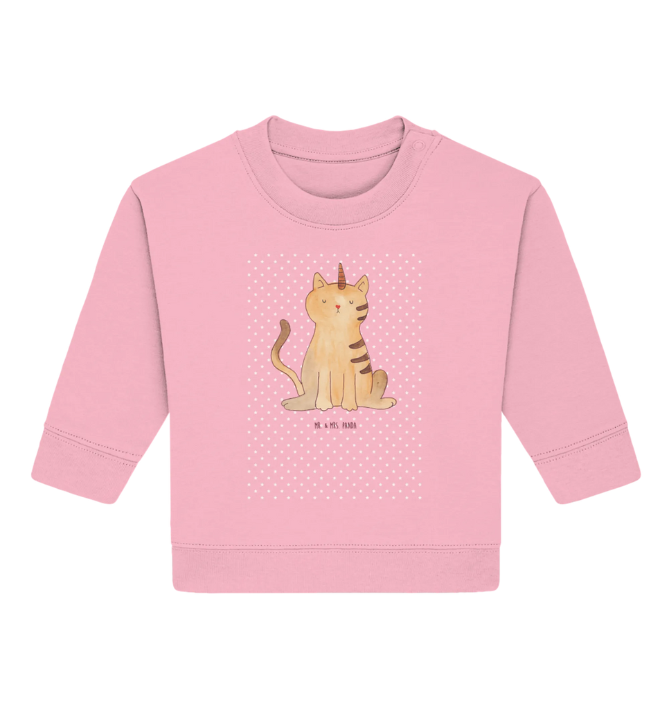 Organiczny sweter dla niemowląt jednorożec kot Baby Bullover, Baby Sweatshirt, Einhorn Deko, Einhörner, Einhorn, Unicorn, Katzer, Katzenhorn, Katze, Glitzer, Kittyhorn, Regenbogen, Erwachsenwerden, Mieze, Einhornkatze, Einhornpower