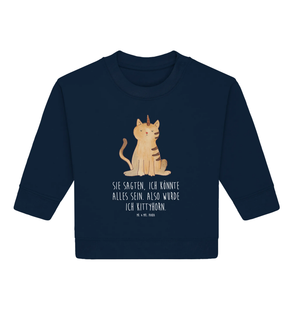 Organiczny sweter dla niemowląt jednorożec kot Baby Bullover, Baby Sweatshirt, Einhorn Deko, Einhörner, Einhorn, Unicorn, Katzer, Katzenhorn, Katze, Glitzer, Kittyhorn, Regenbogen, Erwachsenwerden, Mieze, Einhornkatze, Einhornpower