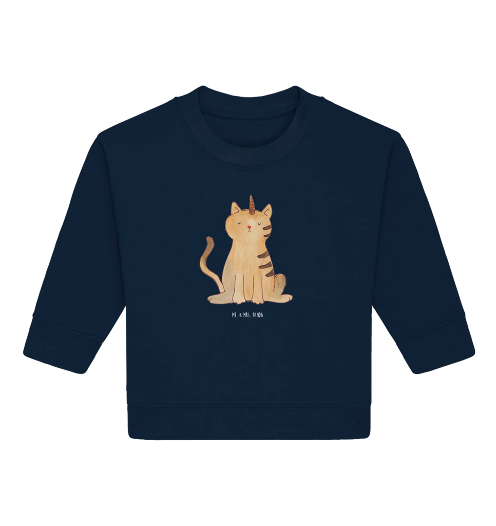 Organiczny sweter dla niemowląt jednorożec kot Baby Bullover, Baby Sweatshirt, Einhorn Deko, Einhörner, Einhorn, Unicorn, Katzer, Katzenhorn, Katze, Glitzer, Kittyhorn, Regenbogen, Erwachsenwerden, Mieze, Einhornkatze, Einhornpower