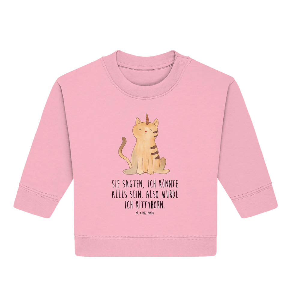 Organiczny sweter dla niemowląt jednorożec kot Baby Bullover, Baby Sweatshirt, Einhorn Deko, Einhörner, Einhorn, Unicorn, Katzer, Katzenhorn, Katze, Glitzer, Kittyhorn, Regenbogen, Erwachsenwerden, Mieze, Einhornkatze, Einhornpower