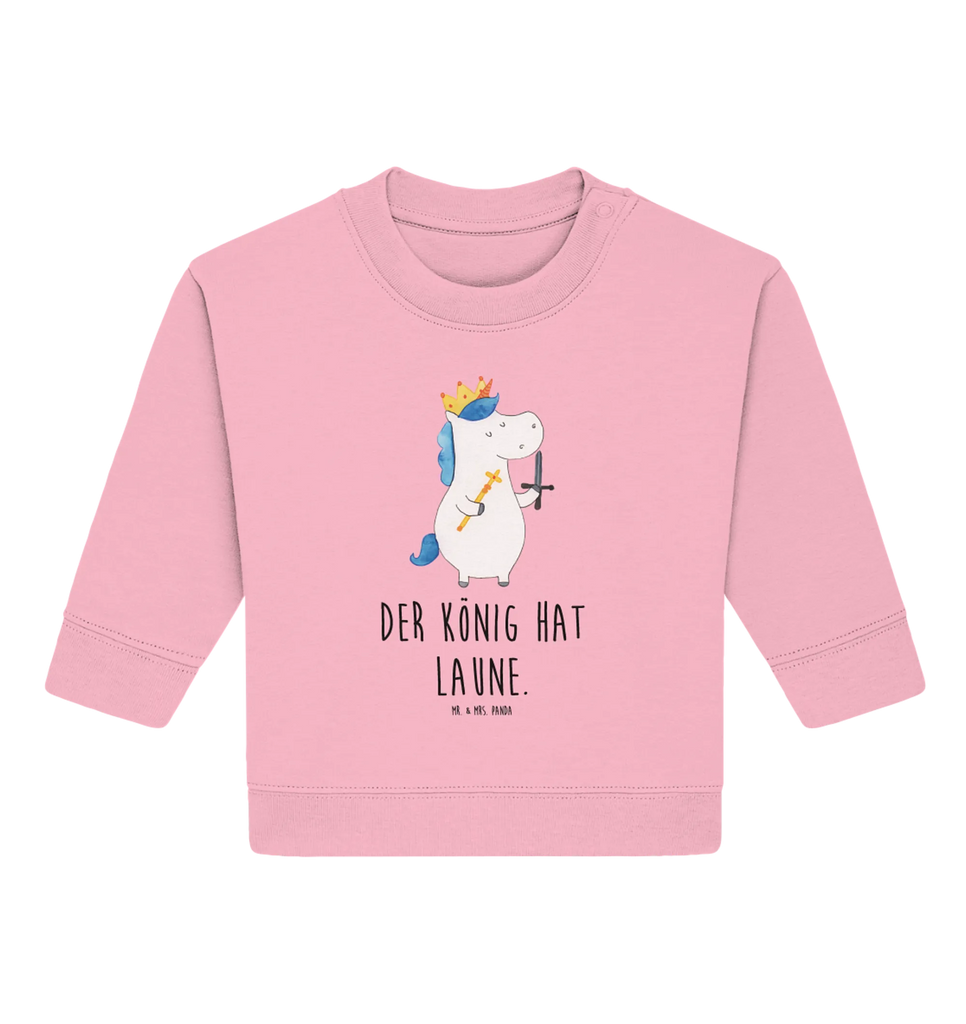 Organiczny sweter dla niemowląt jednorożec Król z mieczem Baby Bullover, Baby Sweatshirt, Einhorn, Einhörner, Einhorn Deko, Unicorn, Ritter, König, Mittelalter