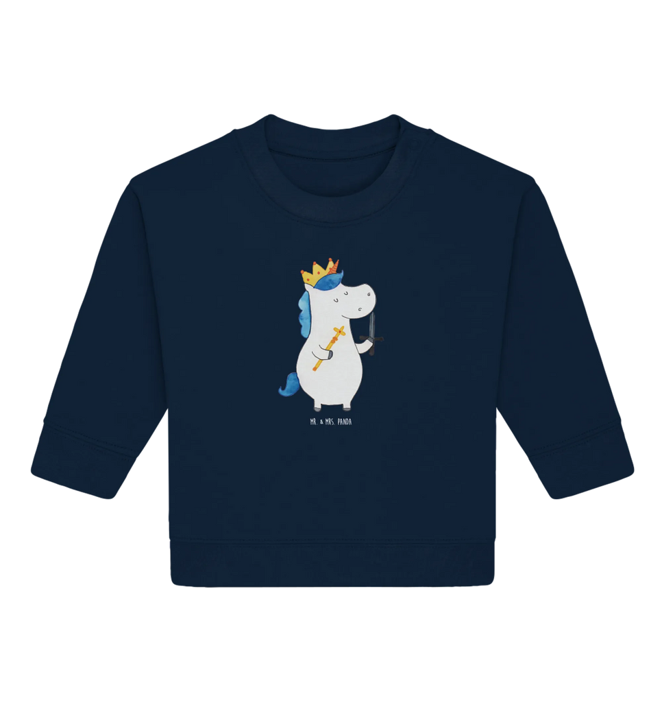 Organiczny sweter dla niemowląt jednorożec Król z mieczem Baby Bullover, Baby Sweatshirt, Einhorn, Einhörner, Einhorn Deko, Unicorn, Ritter, König, Mittelalter
