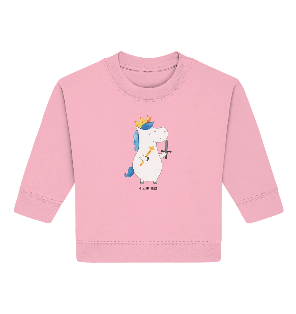 Organiczny sweter dla niemowląt jednorożec Król z mieczem Baby Bullover, Baby Sweatshirt, Einhorn, Einhörner, Einhorn Deko, Unicorn, Ritter, König, Mittelalter