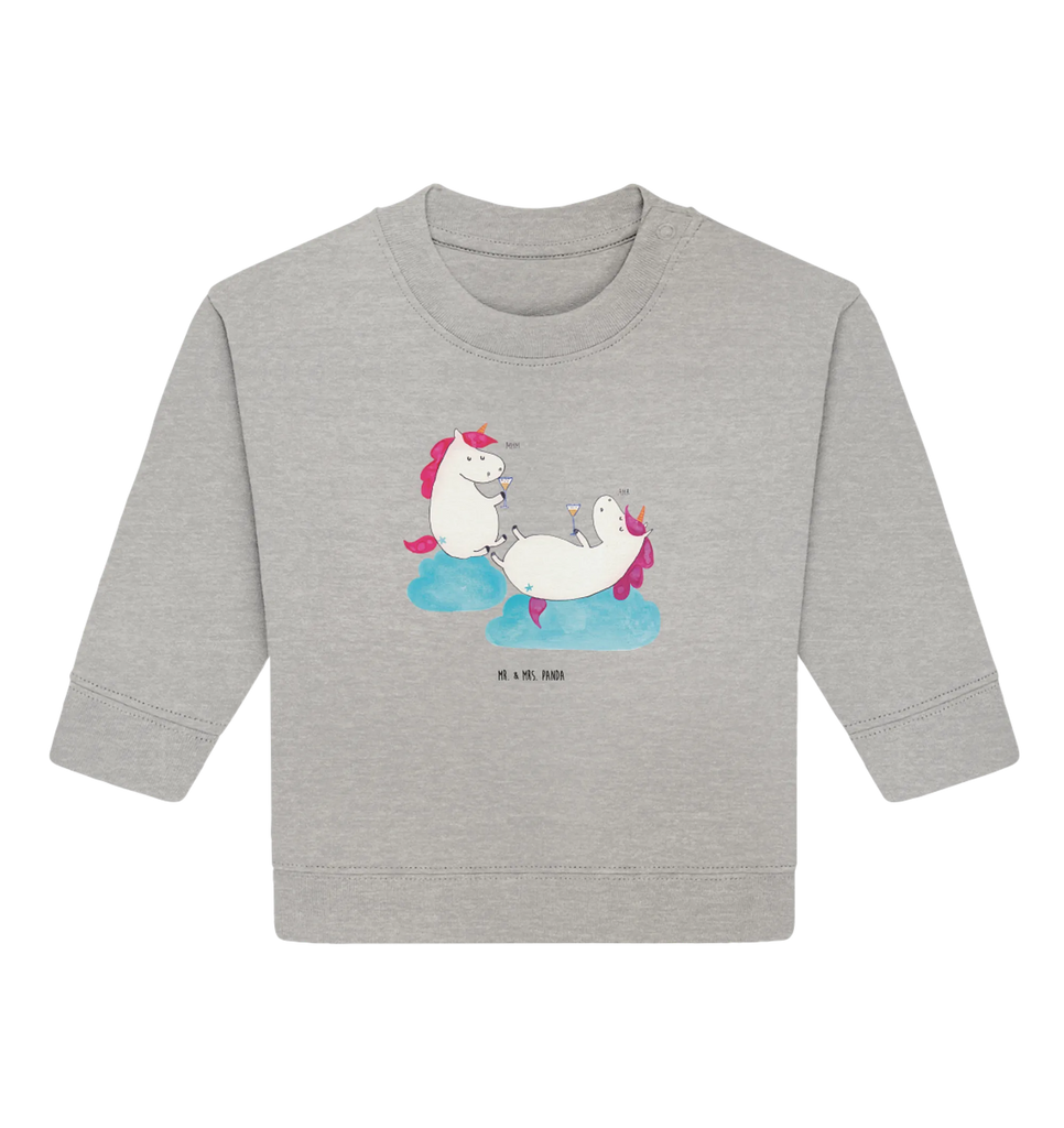 Organiczny sweter dla niemowląt jednorożec szampan Baby Sweatshirt, Baby Bullover, Einhorn Deko, Einhörner, Einhorn, Unicorn, Freundin, Party, Korken, Freundinnen, Sekt, Anstoßen, Spaß, Beste, Mädelsabend, BFF