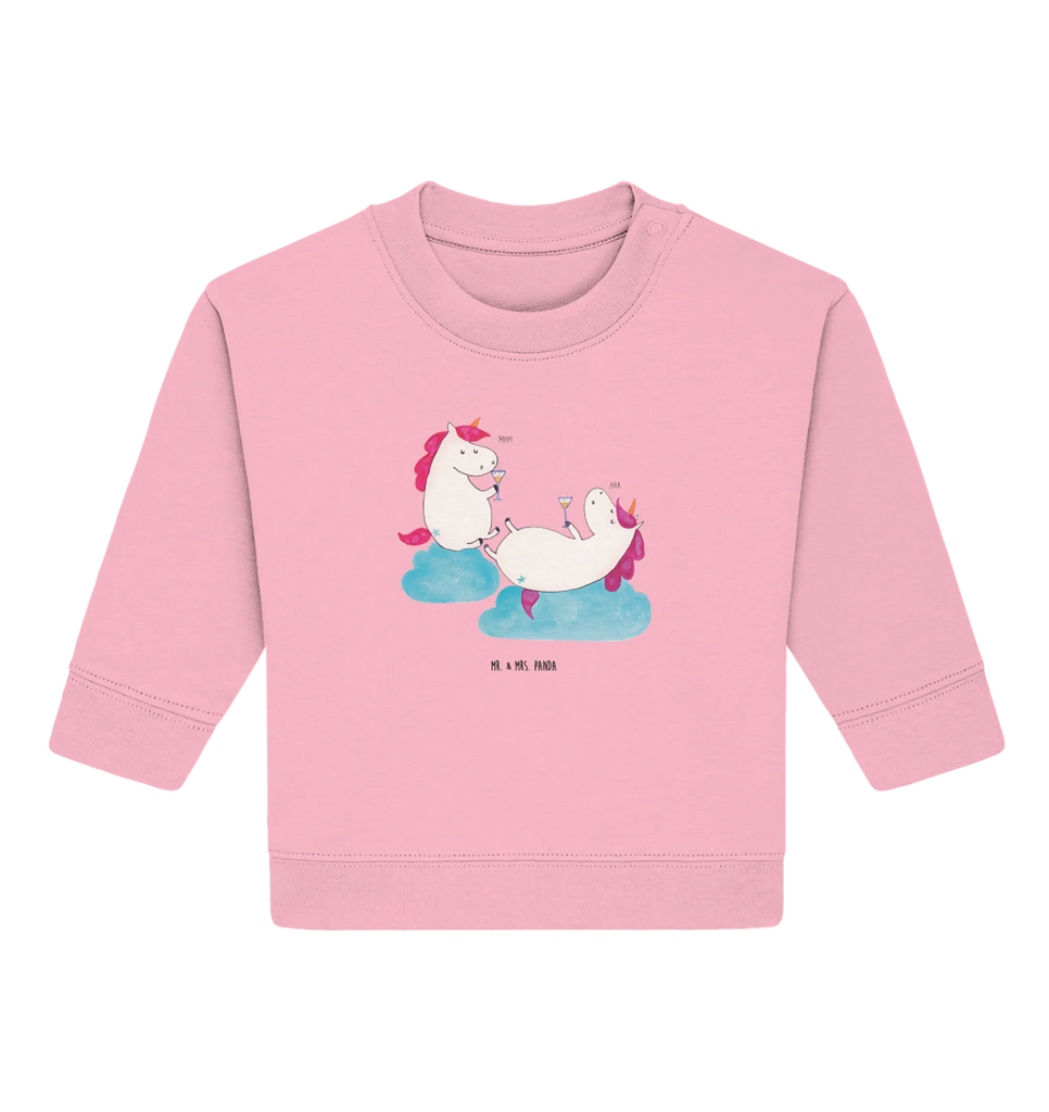Organiczny sweter dla niemowląt jednorożec szampan Baby Sweatshirt, Baby Bullover, Einhorn Deko, Einhörner, Einhorn, Unicorn, Freundin, Party, Korken, Freundinnen, Sekt, Anstoßen, Spaß, Beste, Mädelsabend, BFF