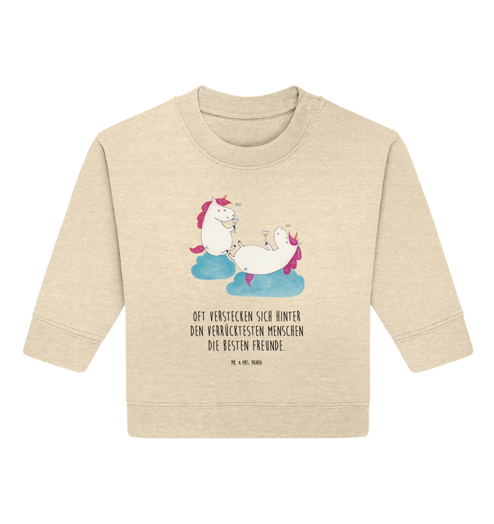 Organiczny sweter dla niemowląt jednorożec szampan Baby Sweatshirt, Baby Bullover, Einhorn Deko, Einhörner, Einhorn, Unicorn, Freundin, Party, Korken, Freundinnen, Sekt, Anstoßen, Spaß, Beste, Mädelsabend, BFF
