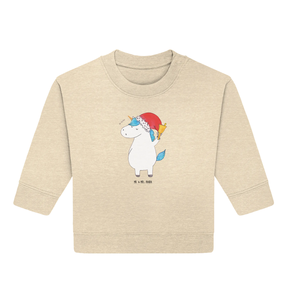 Organiczny sweter dla niemowląt Jednorożec Mikołaj Baby Bullover, Baby Sweatshirt, Einhorn Deko, Einhörner, Einhorn, Unicorn, Weihnachtsmann, Weihnachten, Nikolaus, Wunschliste, Feenstaub, Schokolade, Schoki, Wunschzettel, Gin
