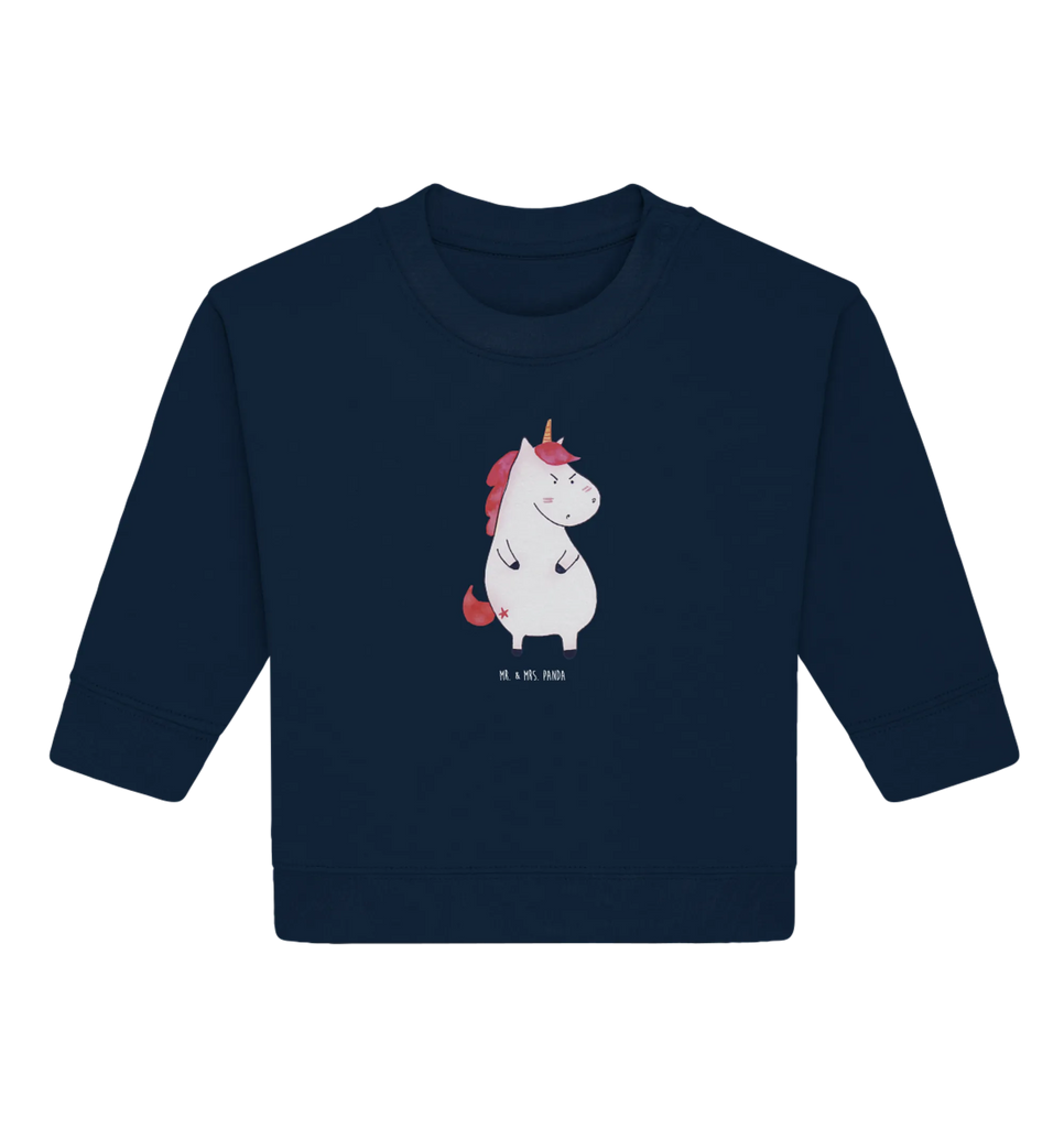 Organiczny sweter dla niemowląt Jednorożec gniew Baby Bullover, Baby Sweatshirt, Einhorn Deko, Einhörner, Einhorn, Unicorn, Nein, Ansage, wütend, Lustlos, Büro, Lustig, Dumme Fragen, Geschenk, Spaß, Arbeit, Realität