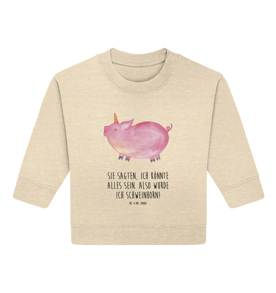 Organiczny sweter dla niemowląt jednorożec świnia Baby Bullover, Baby Sweatshirt, Einhorn Deko, Einhörner, Einhorn, Unicorn, Funny, Spruch, English, Bauer, Pig, Party, Piggy, Schwein, Witzig. Lustig, Englisch, Schweinhorn, Spaß, Geschenk