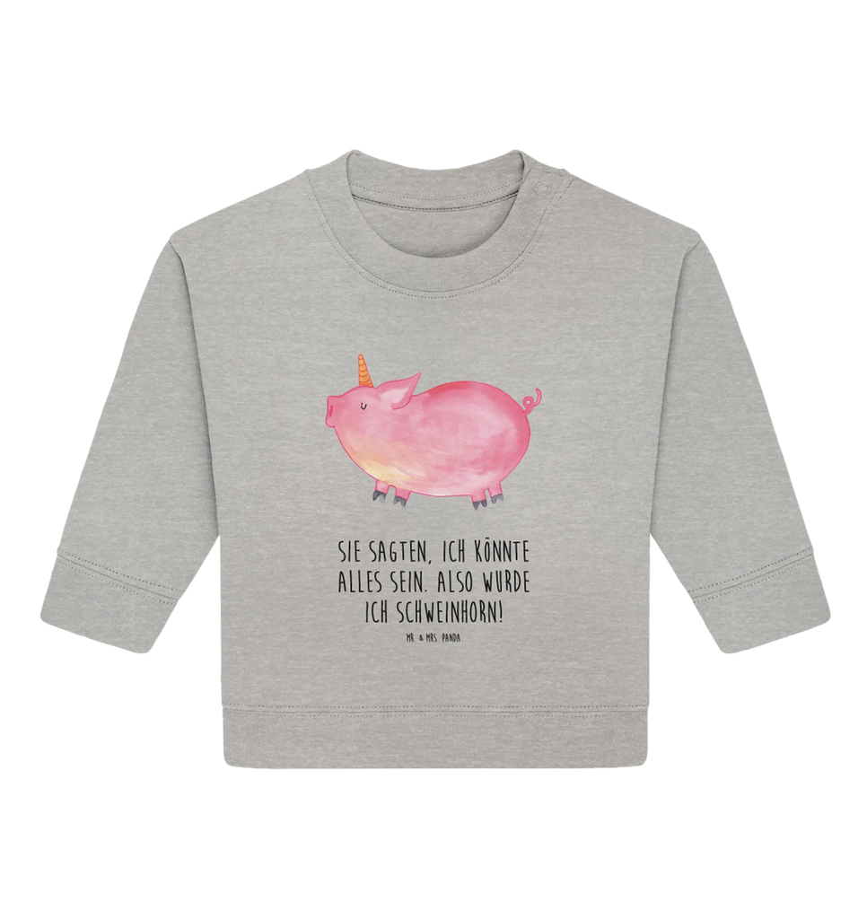 Organiczny sweter dla niemowląt jednorożec świnia Baby Bullover, Baby Sweatshirt, Einhorn Deko, Einhörner, Einhorn, Unicorn, Funny, Spruch, English, Bauer, Pig, Party, Piggy, Schwein, Witzig. Lustig, Englisch, Schweinhorn, Spaß, Geschenk