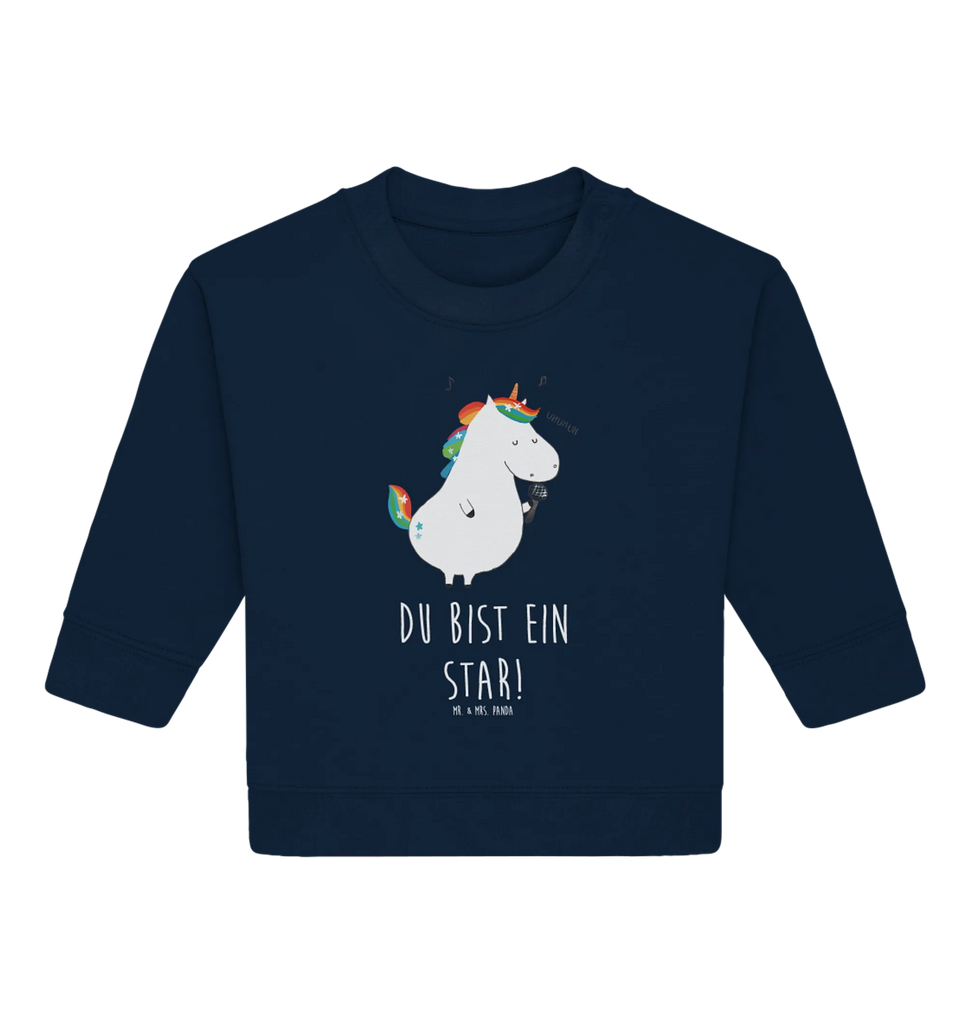 Organiczny sweter dla niemowląt jednorożec Śpiewak Baby Bullover, Baby Sweatshirt, Einhorn Deko, Einhörner, Einhorn, Unicorn, Glitzer, Sänger, Fest, Konfetti, Freundin, Disco, Feier, Geburtstag, Sängerin, Party