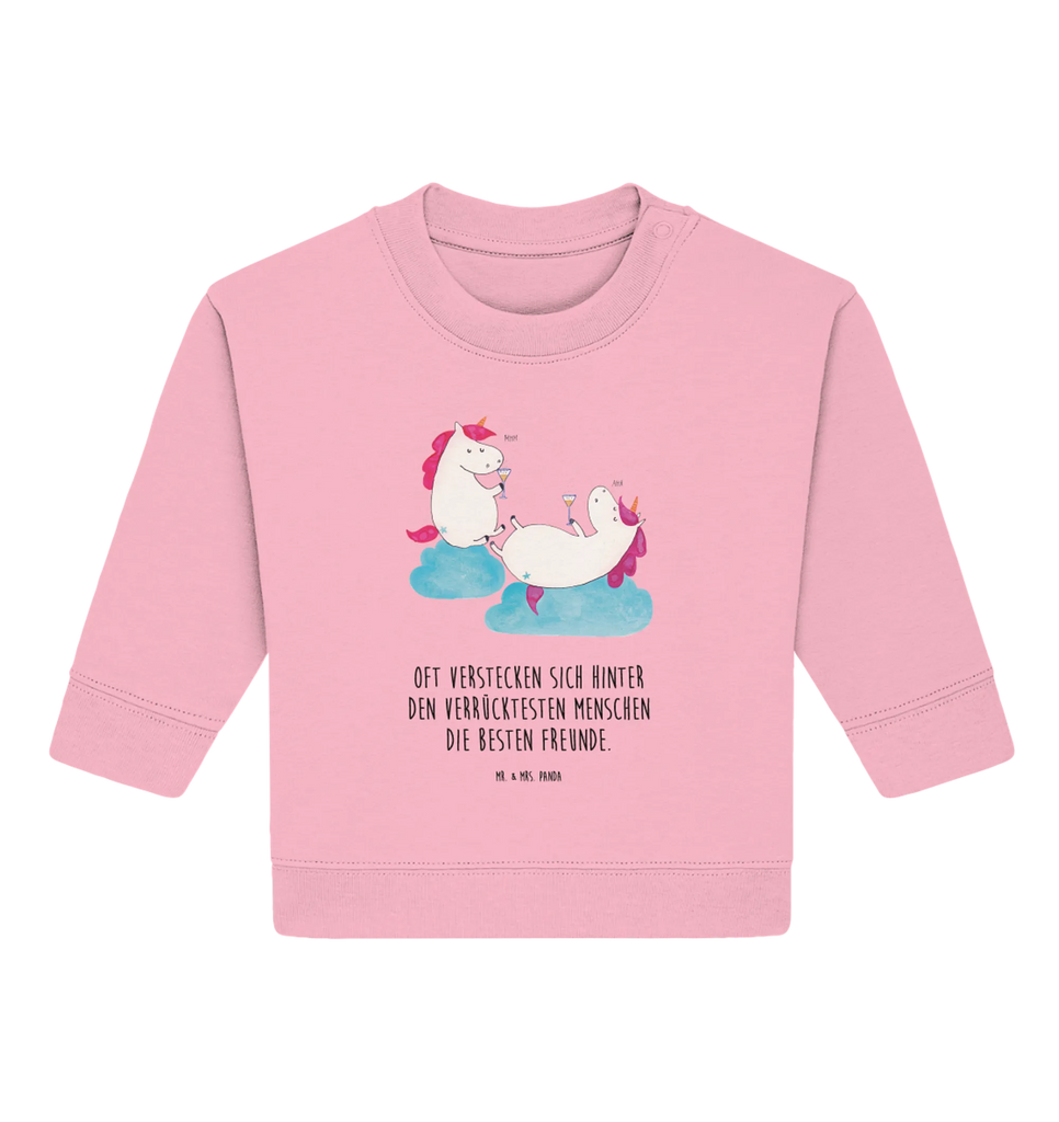 Organiczny sweter dla niemowląt jednorożec szampan Baby Sweatshirt, Baby Bullover, Einhorn Deko, Einhörner, Einhorn, Unicorn, Freundin, Party, Korken, Freundinnen, Sekt, Anstoßen, Spaß, Beste, Mädelsabend, BFF