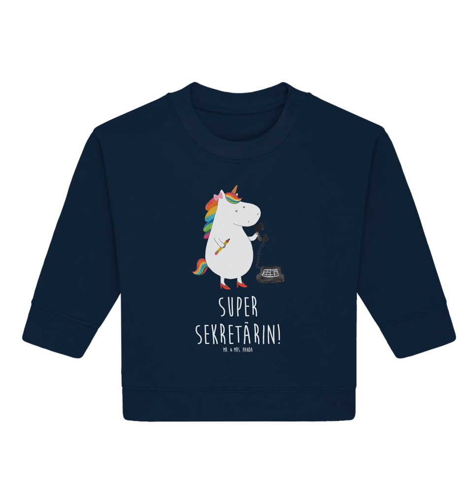 Organiczny sweter dla niemowląt Jednorożec sekretarka Baby Sweatshirt, Baby Bullover, Einhorn Deko, Einhörner, Einhorn, Unicorn, Sekretärin, Bürohilfe, Steuerbüro, Rechtsanwaltsgehilfin, Steuerkanzlei, Rechtsanwältin, Bürokraft, Büro