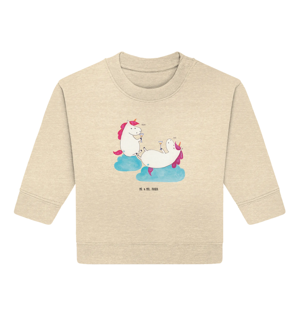 Organiczny sweter dla niemowląt jednorożec szampan Baby Sweatshirt, Baby Bullover, Einhorn Deko, Einhörner, Einhorn, Unicorn, Freundin, Party, Korken, Freundinnen, Sekt, Anstoßen, Spaß, Beste, Mädelsabend, BFF