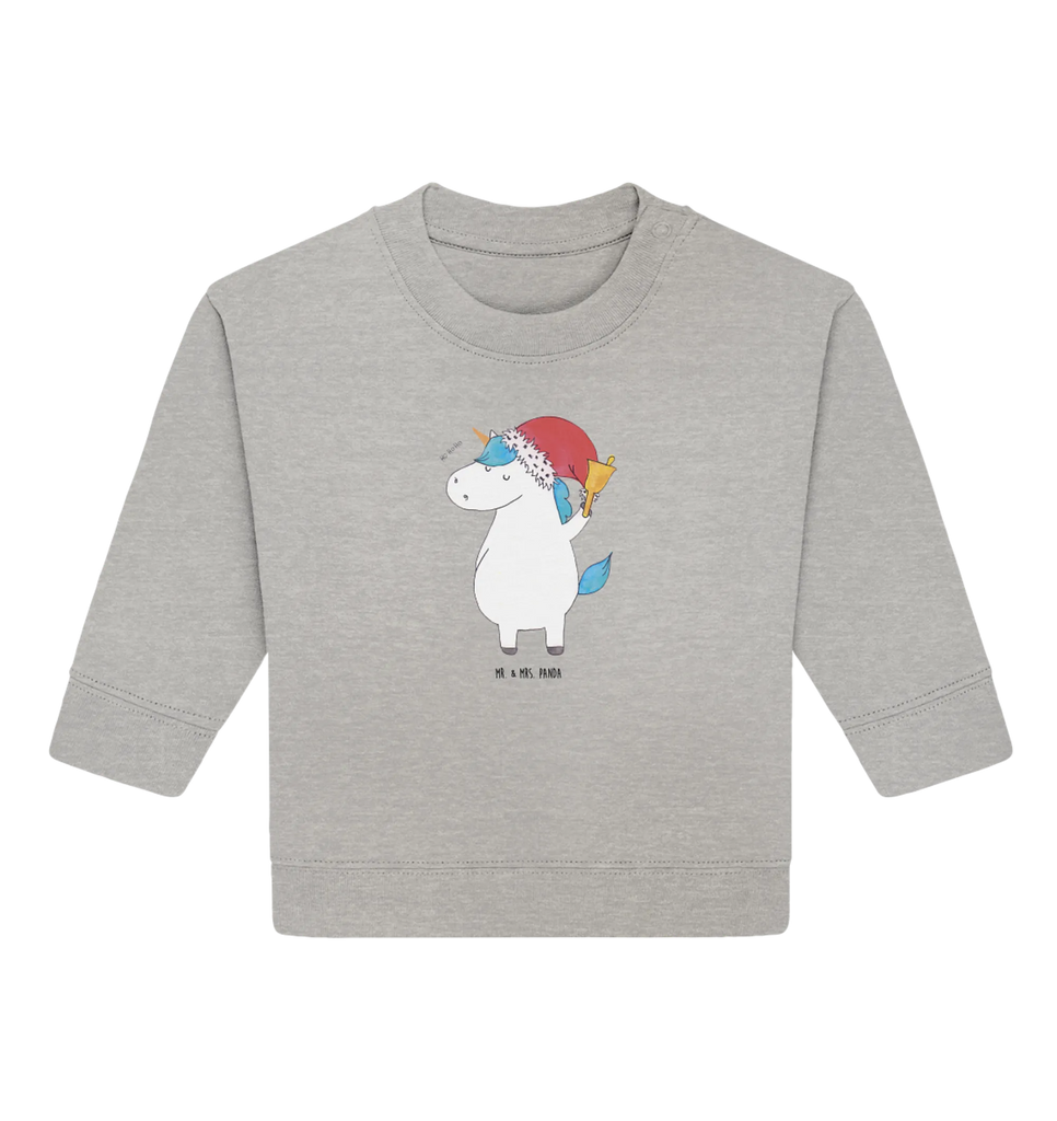 Organiczny sweter dla niemowląt Jednorożec Mikołaj Baby Bullover, Baby Sweatshirt, Einhorn Deko, Einhörner, Einhorn, Unicorn, Weihnachtsmann, Weihnachten, Nikolaus, Wunschliste, Feenstaub, Schokolade, Schoki, Wunschzettel, Gin