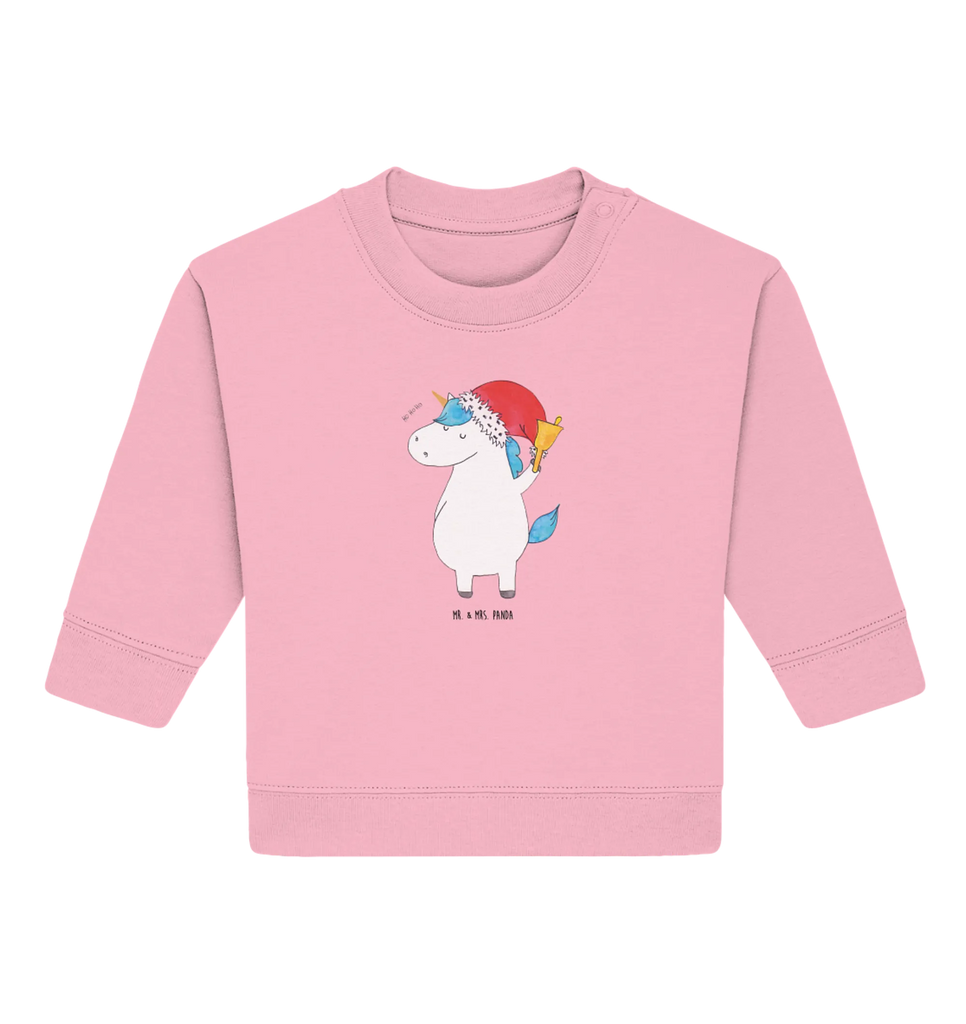 Organiczny sweter dla niemowląt Jednorożec Mikołaj Baby Bullover, Baby Sweatshirt, Einhorn Deko, Einhörner, Einhorn, Unicorn, Weihnachtsmann, Weihnachten, Nikolaus, Wunschliste, Feenstaub, Schokolade, Schoki, Wunschzettel, Gin