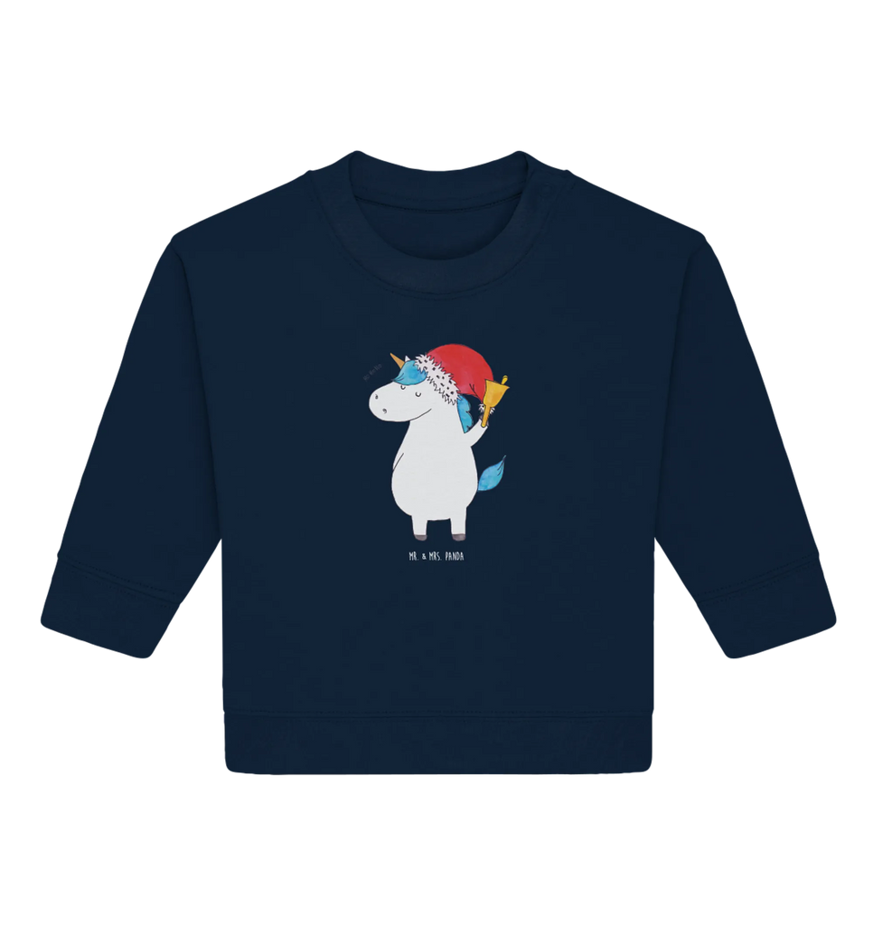 Organiczny sweter dla niemowląt Jednorożec Mikołaj Baby Bullover, Baby Sweatshirt, Einhorn Deko, Einhörner, Einhorn, Unicorn, Weihnachtsmann, Weihnachten, Nikolaus, Wunschliste, Feenstaub, Schokolade, Schoki, Wunschzettel, Gin