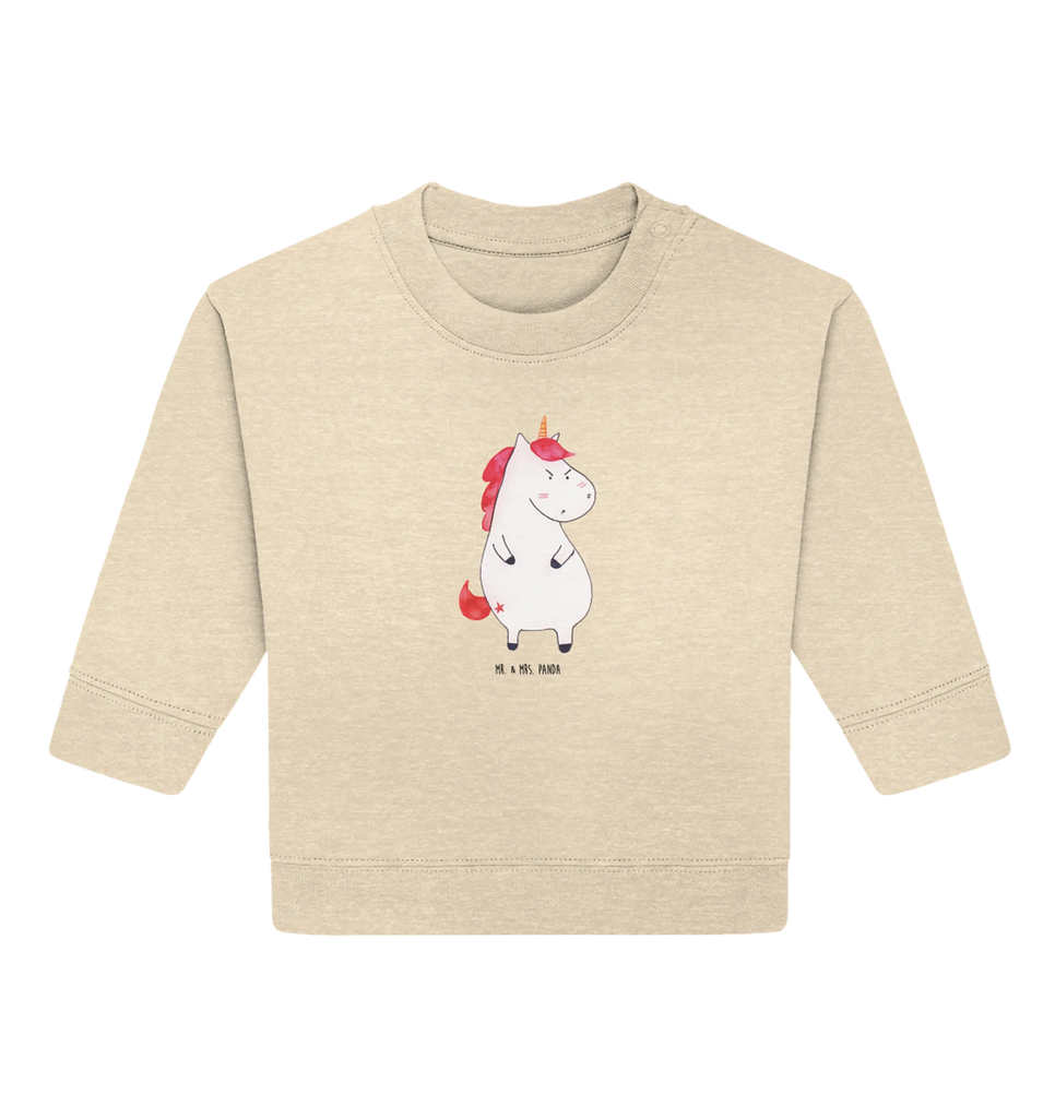 Organiczny sweter dla niemowląt Jednorożec gniew Baby Bullover, Baby Sweatshirt, Einhorn Deko, Einhörner, Einhorn, Unicorn, Nein, Ansage, wütend, Lustlos, Büro, Lustig, Dumme Fragen, Geschenk, Spaß, Arbeit, Realität
