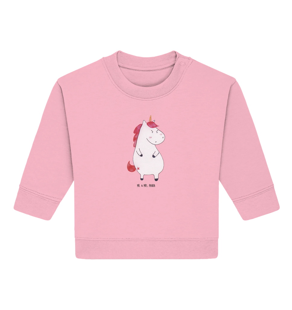 Organiczny sweter dla niemowląt Jednorożec gniew Baby Bullover, Baby Sweatshirt, Einhorn Deko, Einhörner, Einhorn, Unicorn, Nein, Ansage, wütend, Lustlos, Büro, Lustig, Dumme Fragen, Geschenk, Spaß, Arbeit, Realität