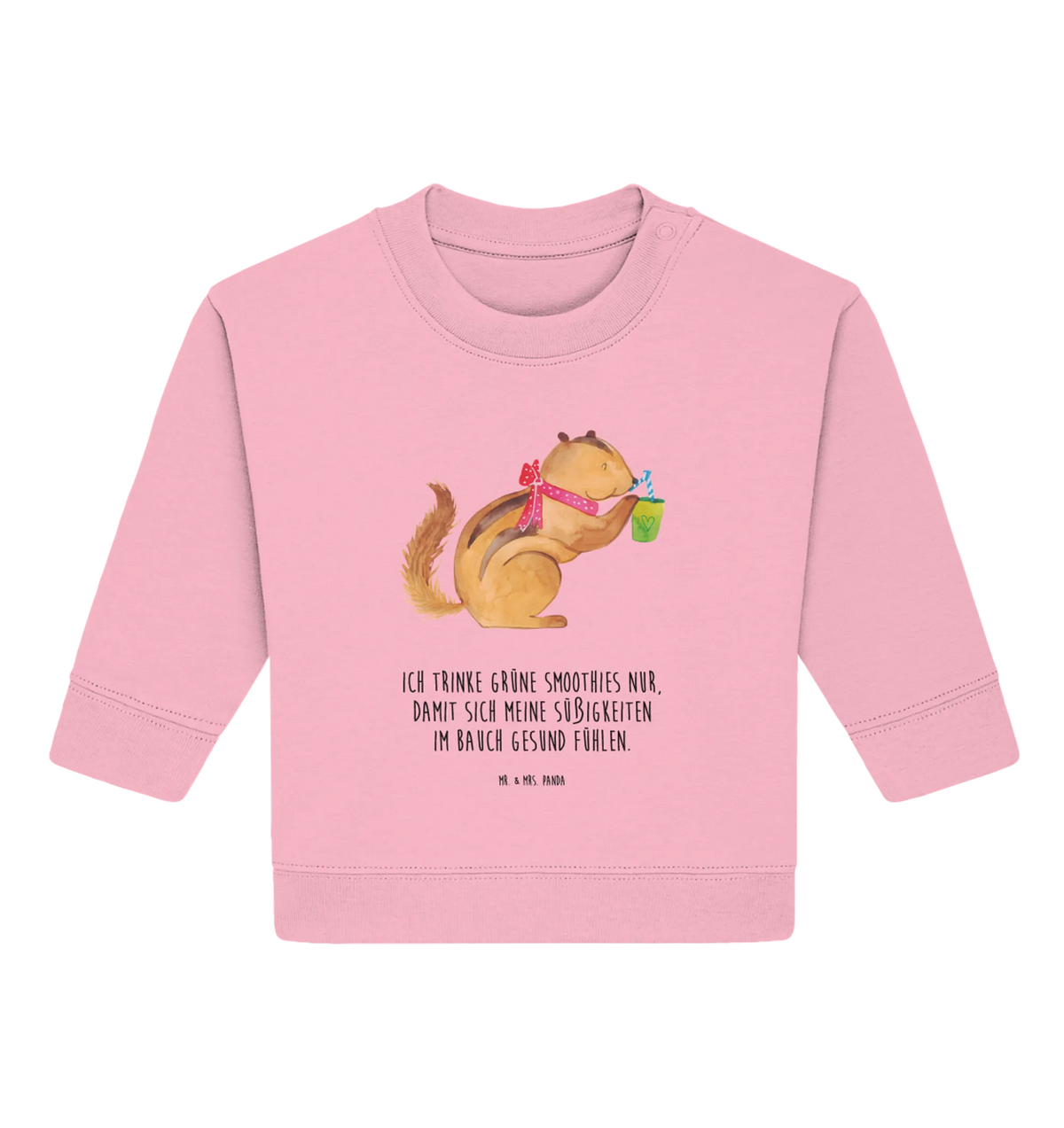 Organic Baby Pullover Squirrel smoothies hand drawn, cute, funny sayings, good mood, special gifts, animal lover, card, gift ideas, cute animal motives, gifts, small animals, weight loss, diet, squirrels, chipmunks