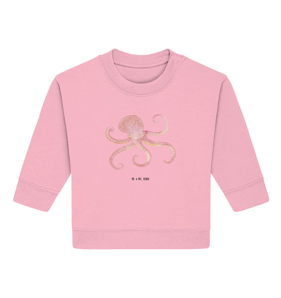 Organiczny sweter dla niemowląt Ośmiornica Baby Sweatshirt, Baby Bullover, Gute Laune, Tiermotive, Tiere, Lustige Sprüche, Tintenfisch, Ozean, Krake, Meer, Meerestier, Arme, Wasser