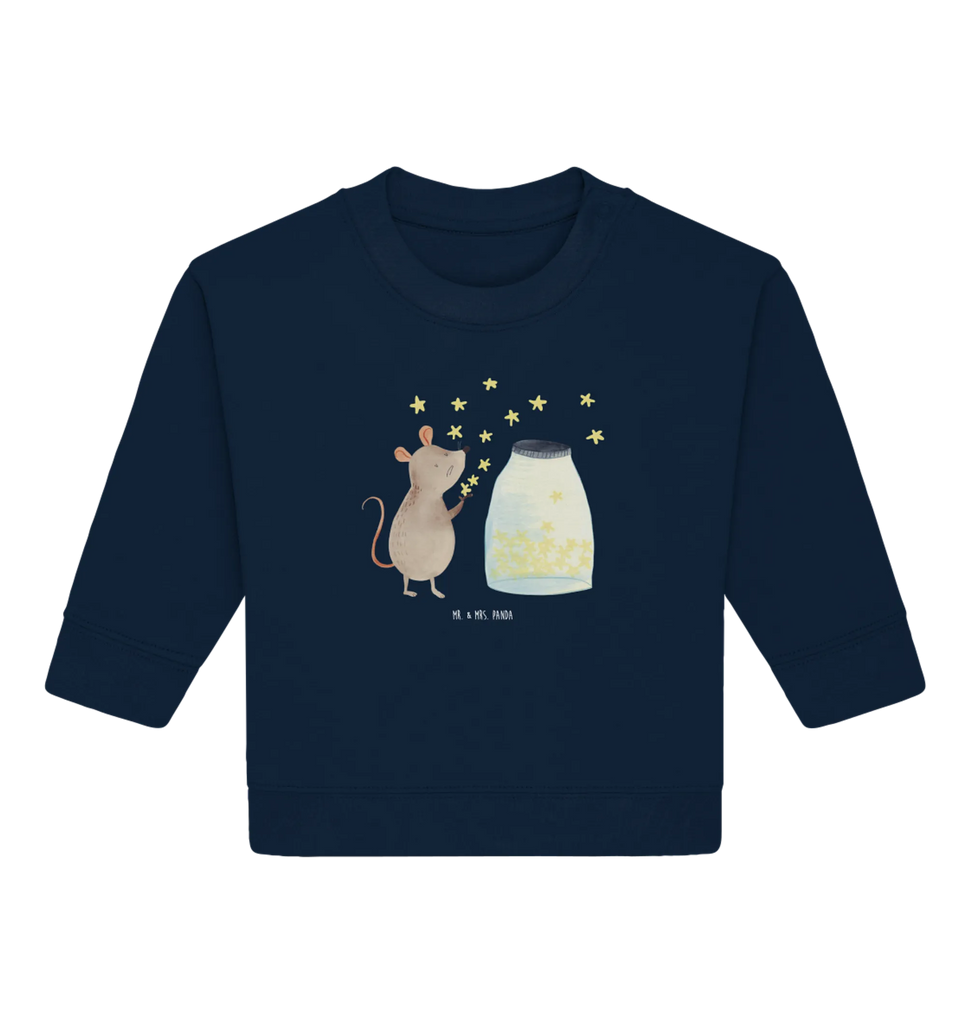 Organiczny sweter dla niemowląt mysz Gwiazdy Baby Bullover, Baby Sweatshirt, Gute Laune, Tiermotive, Tiere, Lustige Sprüche, Kindergeburtstag, Geburtstag, Schwangerschaft, Maus, Taufe, Erstes Kind, Hoffnung, Taufgeschenk, Sterne, Träume, Kind, Geburt, Wunsch