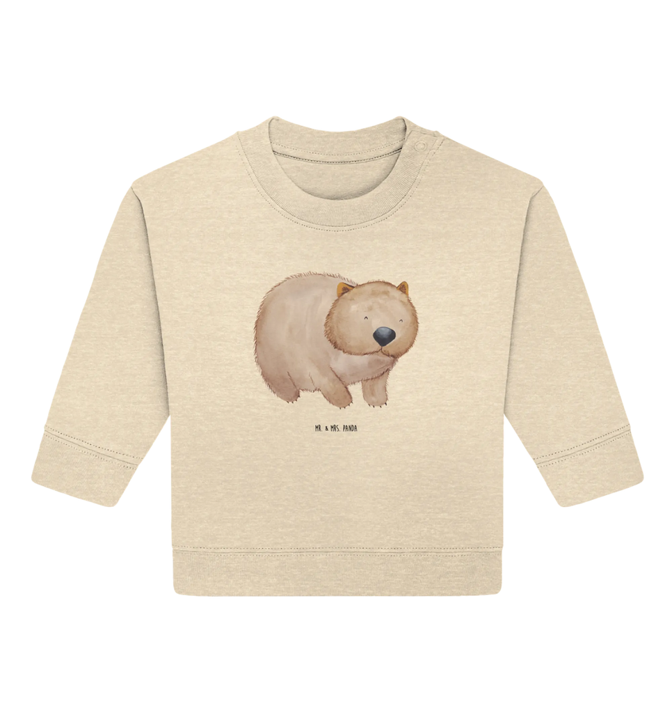 Organiczny sweter dla niemowląt Wombat Baby Sweatshirt, Baby Bullover, Gute Laune, Tiermotive, Tiere, Lustige Sprüche, Spruch, Australien, Wombat, Motivation, Das Leben Ist schön