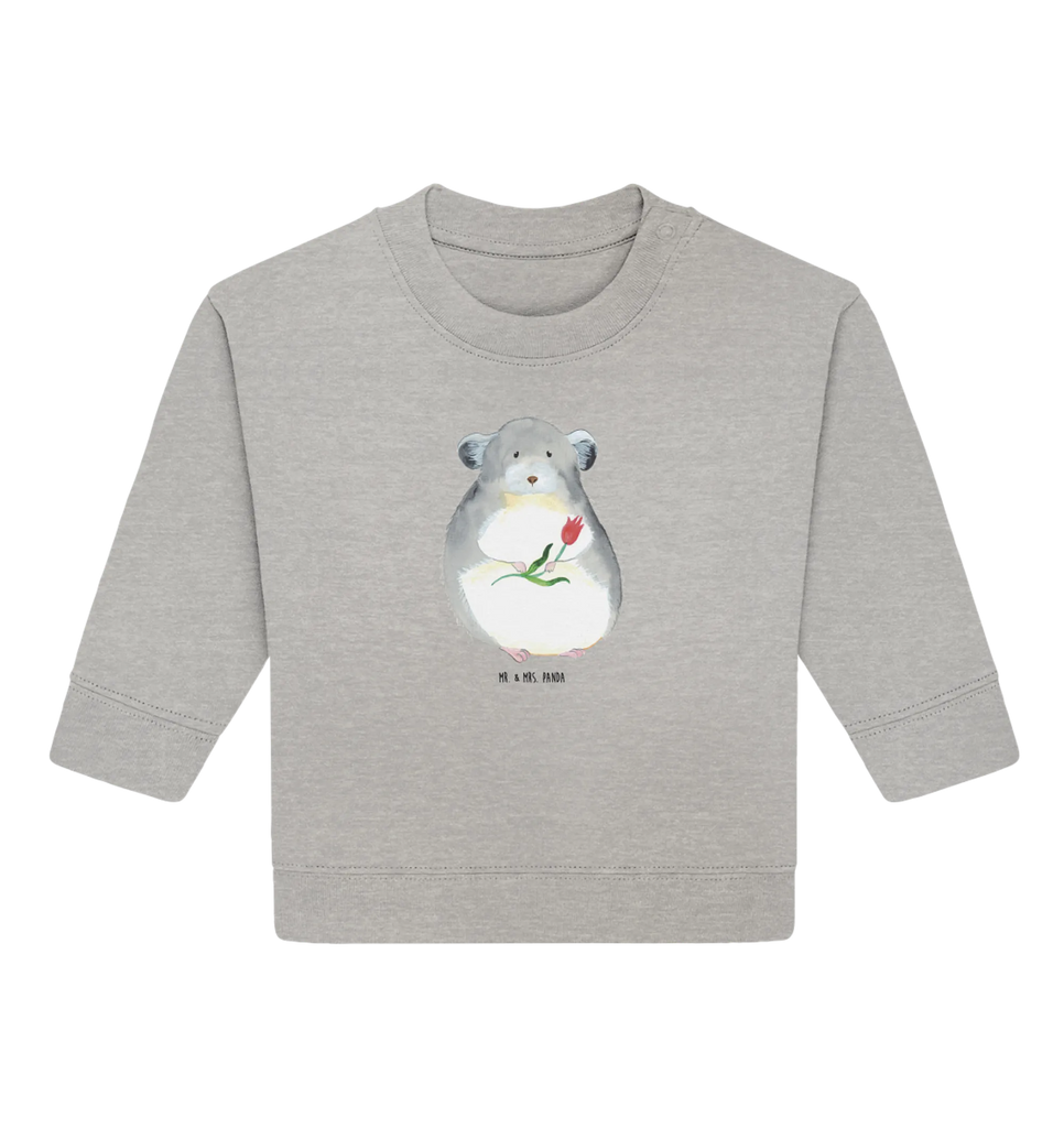 Organiczny sweter dla niemowląt szynszyla kwiat Baby Bullover, Baby Sweatshirt, Gute Laune, Tiermotive, Tiere, Lustige Sprüche, Chinchilla, Glücklichsein, Büroalltag, Depressionen, Liebeskummer, Chaos, Büro, Chinchillas, traurig sein, Kummer