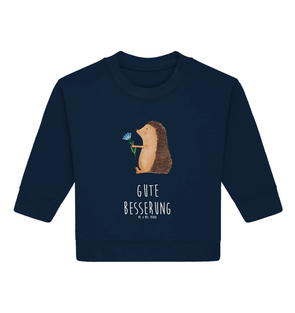 Organiczny sweter dla niemowląt jeż Kwiaty Baby Bullover, Baby Sweatshirt, Gute Laune, Tiermotive, Tiere, Lustige Sprüche, Besuch, Igel, Gute Besserung, Krankheit, krank, Krankenhaus, Genesungswünsche