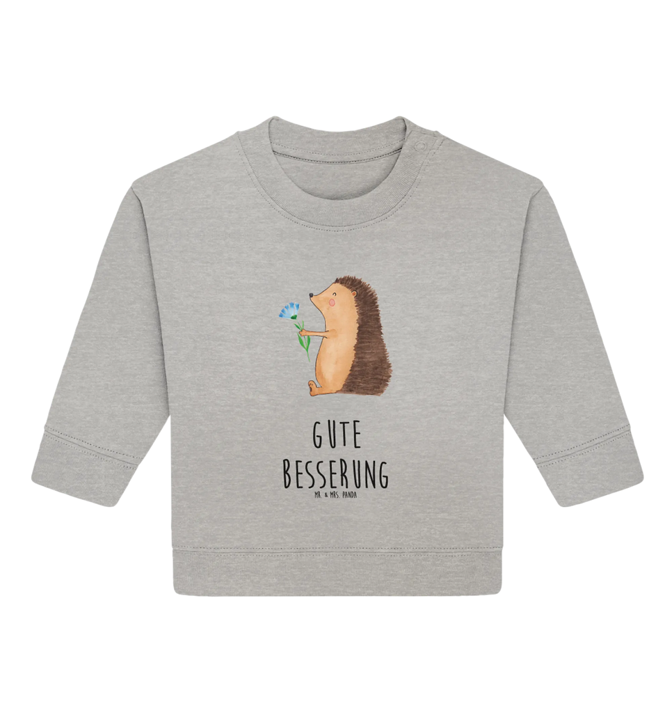 Organiczny sweter dla niemowląt jeż Kwiaty Baby Bullover, Baby Sweatshirt, Gute Laune, Tiermotive, Tiere, Lustige Sprüche, Besuch, Igel, Gute Besserung, Krankheit, krank, Krankenhaus, Genesungswünsche