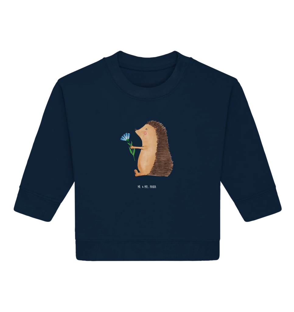 Organiczny sweter dla niemowląt jeż Kwiaty Baby Bullover, Baby Sweatshirt, Gute Laune, Tiermotive, Tiere, Lustige Sprüche, Besuch, Igel, Gute Besserung, Krankheit, krank, Krankenhaus, Genesungswünsche