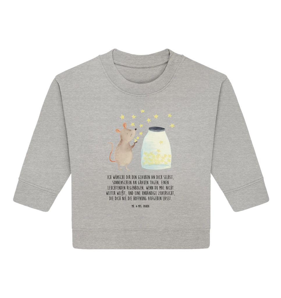 Organiczny sweter dla niemowląt mysz Gwiazdy Baby Bullover, Baby Sweatshirt, Gute Laune, Tiermotive, Tiere, Lustige Sprüche, Kindergeburtstag, Geburtstag, Schwangerschaft, Maus, Taufe, Erstes Kind, Hoffnung, Taufgeschenk, Sterne, Träume, Kind, Geburt, Wunsch