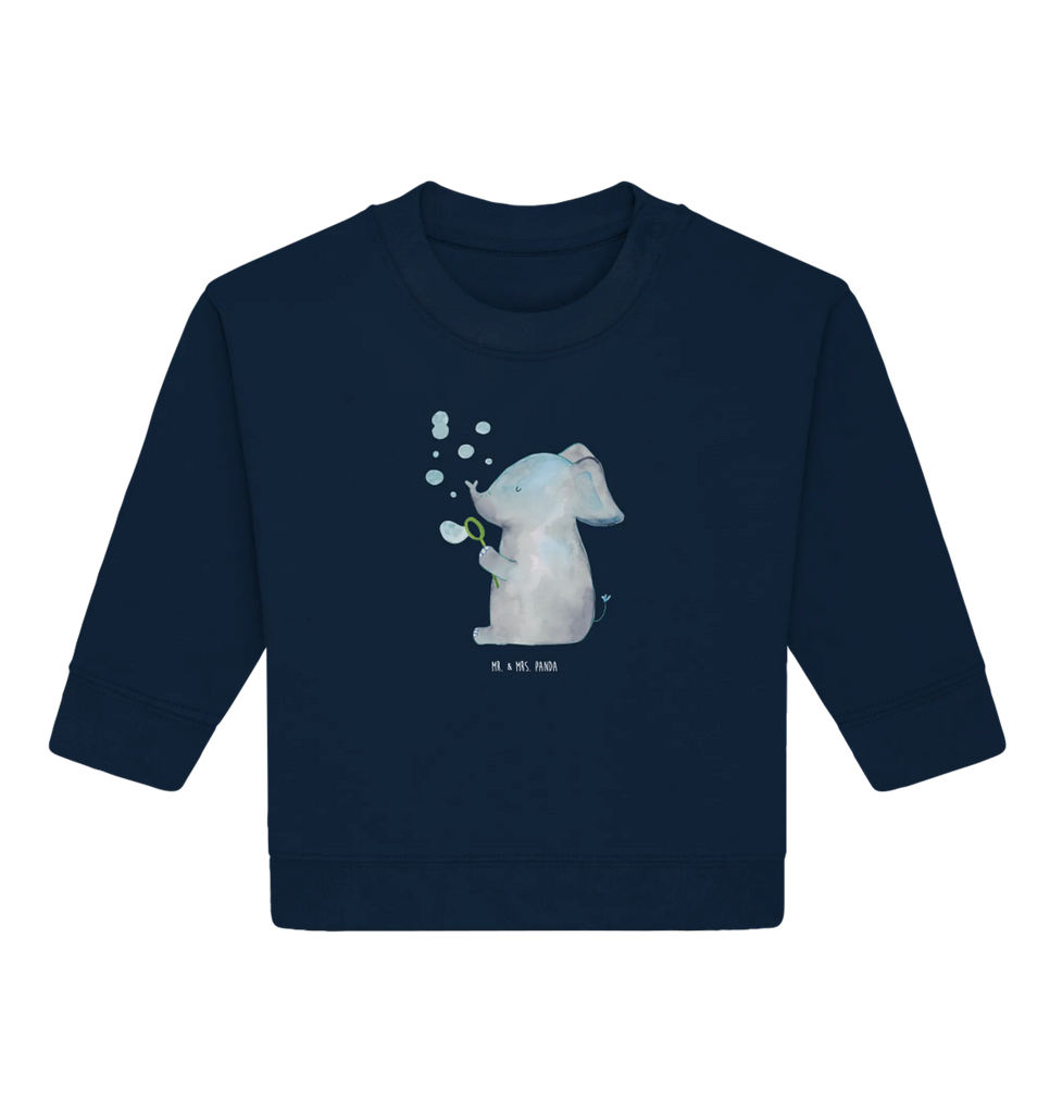 Organiczny sweter dla niemowląt słoń bańki mydlane Baby Sweatshirt, Baby Bullover, Gute Laune, Tiermotive, Tiere, Lustige Sprüche, Elefanten, Elefant, Liebe, Rüsseltier, Liebesspruch, Dickhäuter, Liebesbeweis, Heimat, Seifenblasen, Gefühl. Daheim