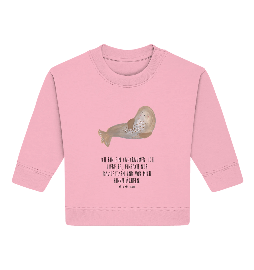 Organiczny sweter dla niemowląt foka śmiech Baby Bullover, Baby Sweatshirt, Gute Laune, Tiermotive, Tiere, Lustige Sprüche, Ostsee, Nordsee, Robben, Strand, Seehund, Meerestier, Robbe