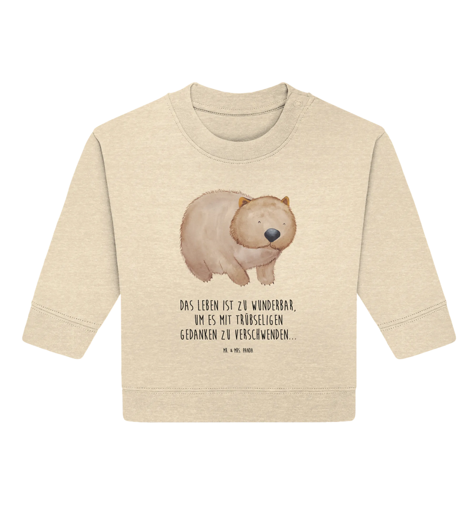 Organiczny sweter dla niemowląt Wombat Baby Sweatshirt, Baby Bullover, Gute Laune, Tiermotive, Tiere, Lustige Sprüche, Spruch, Australien, Wombat, Motivation, Das Leben Ist schön