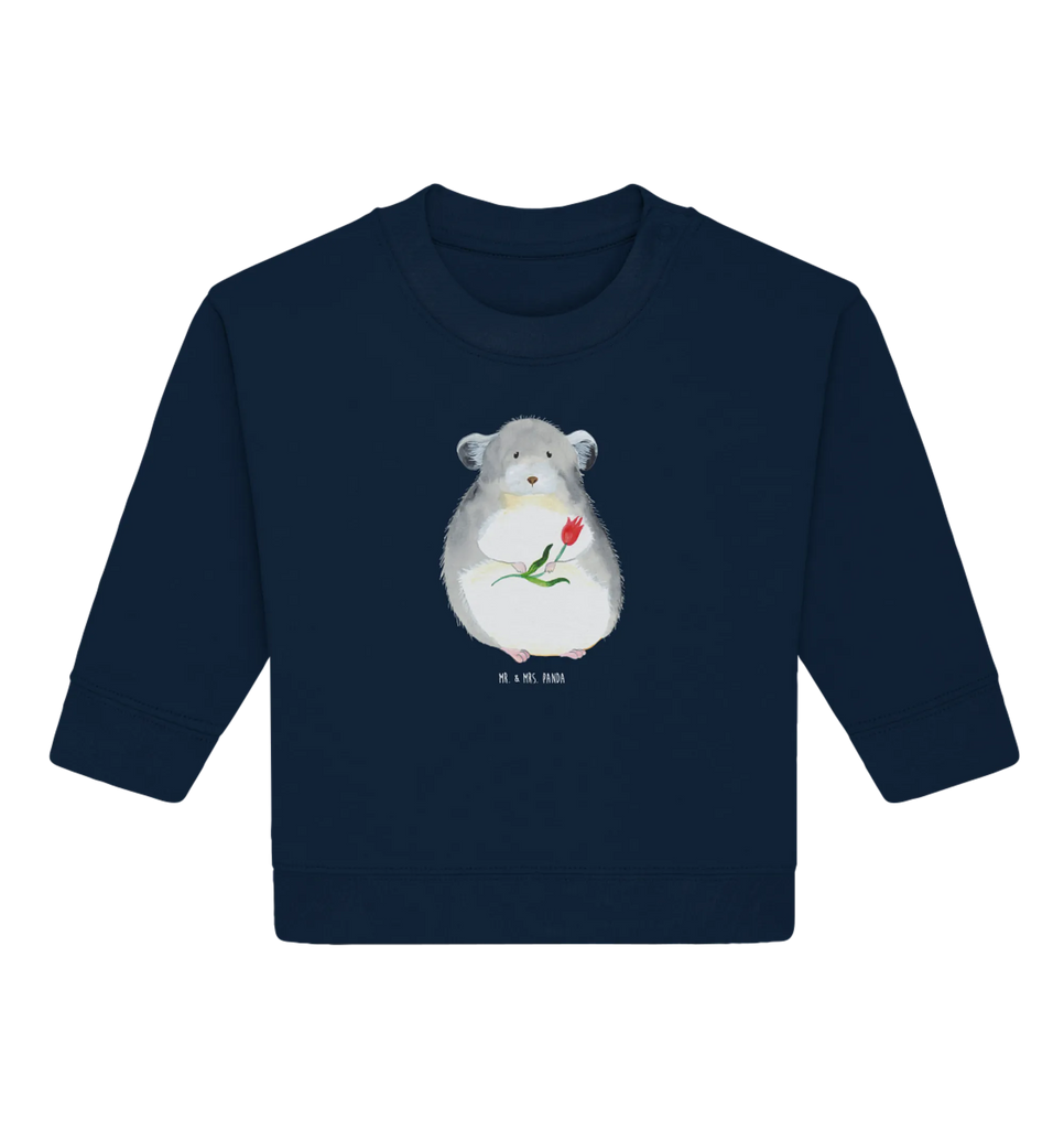 Organiczny sweter dla niemowląt szynszyla kwiat Baby Bullover, Baby Sweatshirt, Gute Laune, Tiermotive, Tiere, Lustige Sprüche, Chinchilla, Glücklichsein, Büroalltag, Depressionen, Liebeskummer, Chaos, Büro, Chinchillas, traurig sein, Kummer
