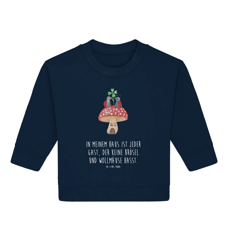 Organiczny sweter dla niemowląt biedronka Muchomor Baby Bullover, Baby Sweatshirt, Gute Laune, Tiermotive, Tiere, Lustige Sprüche, Fleigenpilzhaus, Wohnung, Zuhause, Fliegenpilz, Marienkäfer, Haus
