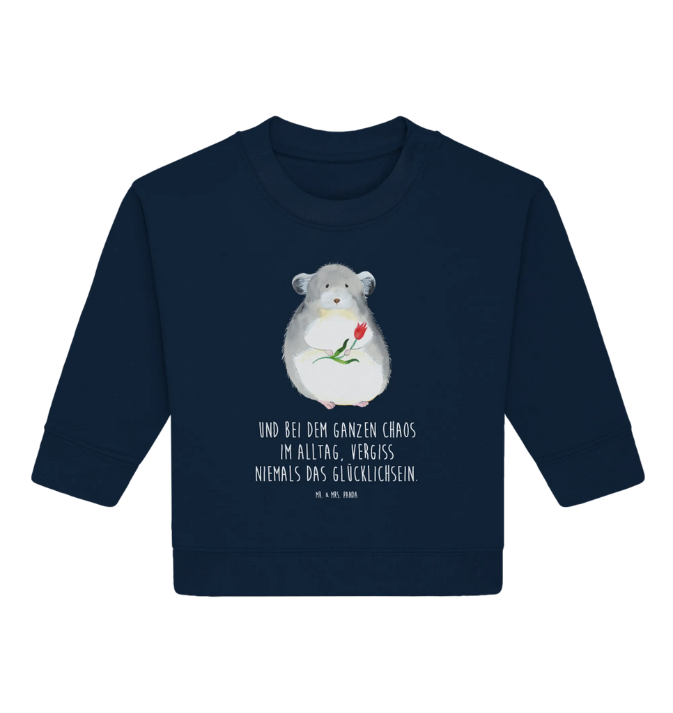 Organiczny sweter dla niemowląt szynszyla kwiat Baby Bullover, Baby Sweatshirt, Gute Laune, Tiermotive, Tiere, Lustige Sprüche, Chinchilla, Glücklichsein, Büroalltag, Depressionen, Liebeskummer, Chaos, Büro, Chinchillas, traurig sein, Kummer