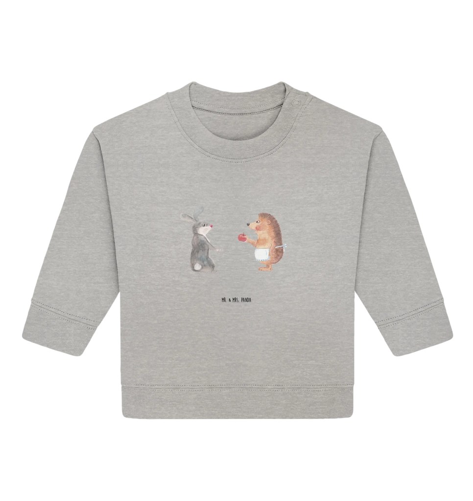 Organiczny sweter dla niemowląt królik jeż Baby Sweatshirt, Baby Bullover, Gute Laune, Tiermotive, Tiere, Lustige Sprüche, Liebeskummer Geschenk, Trennungsschmerz, Igel, Hase, Liebe Spruch, Igel und Hase, Spruch Romantisch, Trösten, Herzschmerz