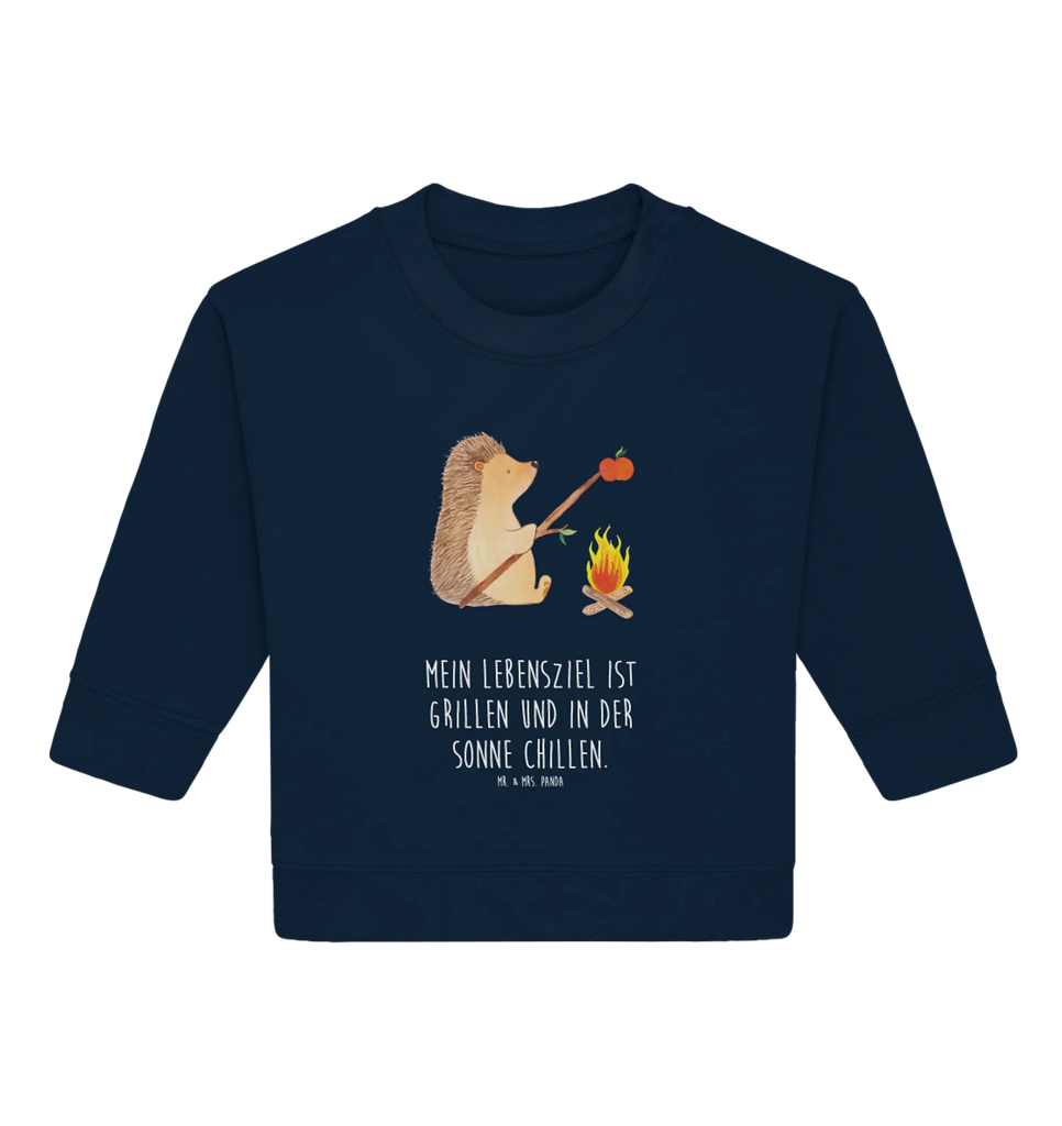 Organiczny sweter dla niemowląt jeż Grillowanie Baby Bullover, Baby Sweatshirt, Gute Laune, Tiermotive, Tiere, Lustige Sprüche, Motivation, Grillen, Ziele, Spruch, Igel, Sinn Des Lebens, Arbeitslos