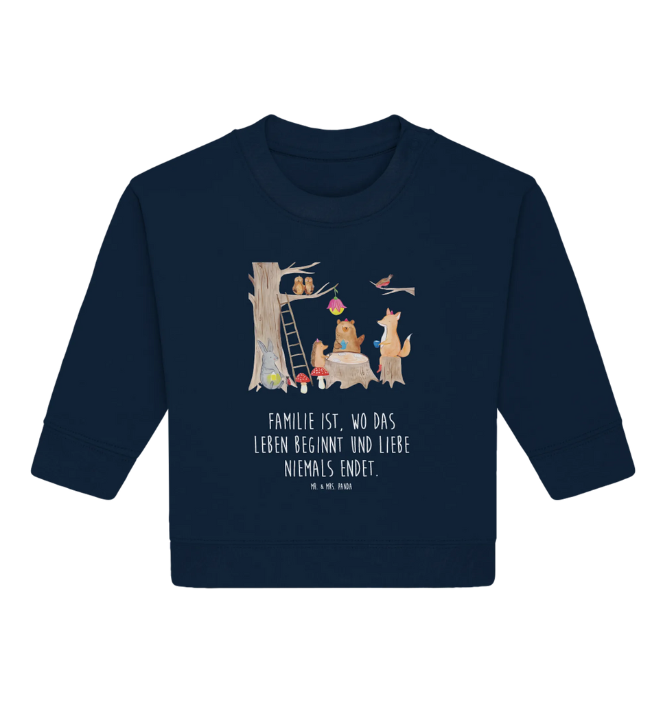 Organiczny sweter dla niemowląt zwierzęta leśne piknik Baby Sweatshirt, Baby Bullover, Lustige Sprüche, Tiermotive, Tiere, Gute Laune, Maus, Igel, Wald, Hase, Eichhörnchen, Waldtiere, Fuchs, Picknick