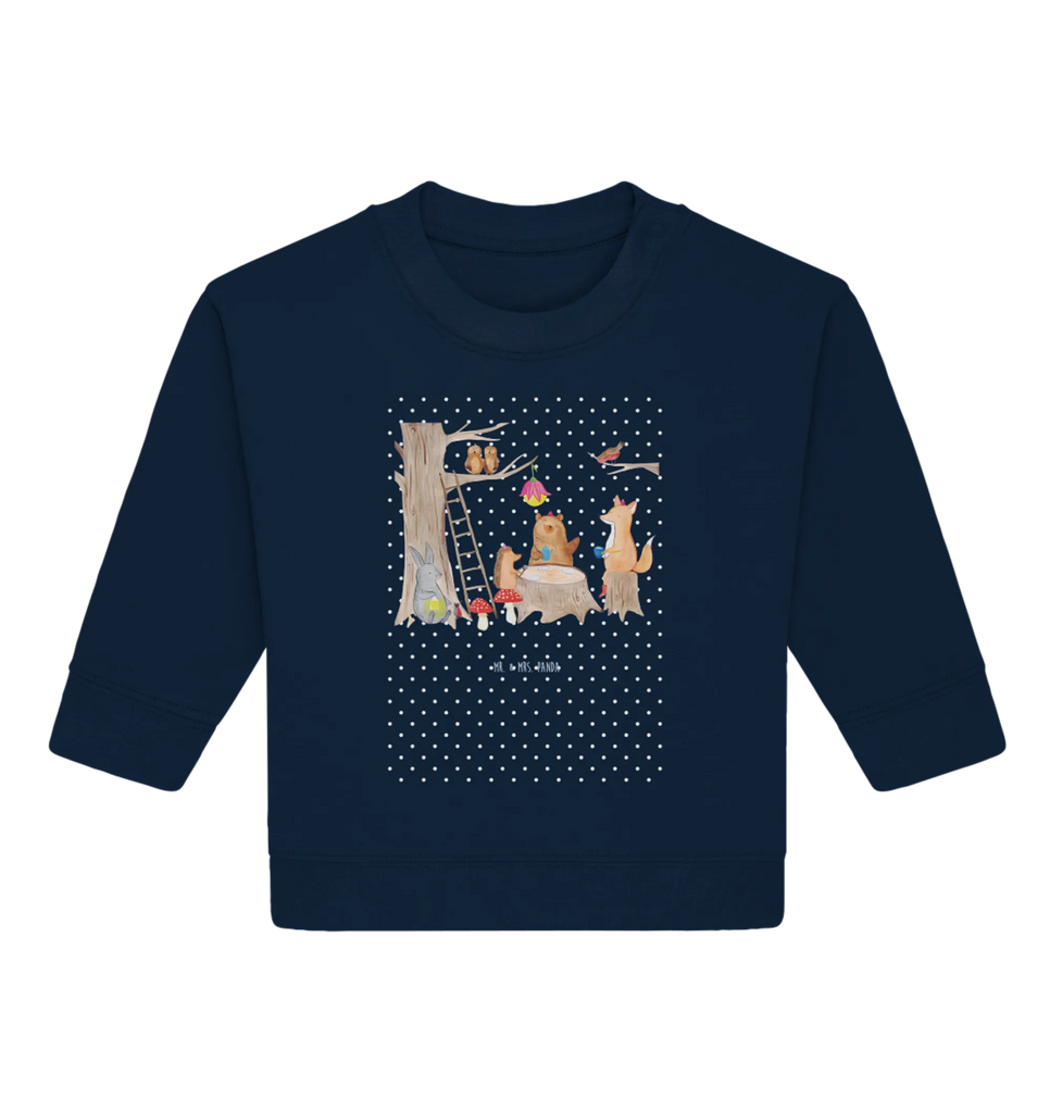 Organiczny sweter dla niemowląt zwierzęta leśne piknik Baby Sweatshirt, Baby Bullover, Lustige Sprüche, Tiermotive, Tiere, Gute Laune, Maus, Igel, Wald, Hase, Eichhörnchen, Waldtiere, Fuchs, Picknick