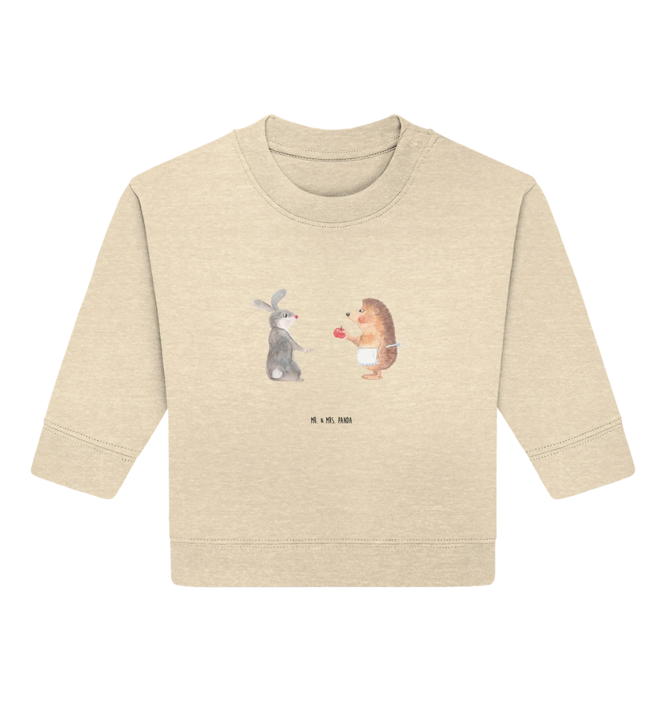 Organiczny sweter dla niemowląt królik jeż Baby Sweatshirt, Baby Bullover, Gute Laune, Tiermotive, Tiere, Lustige Sprüche, Liebeskummer Geschenk, Trennungsschmerz, Igel, Hase, Liebe Spruch, Igel und Hase, Spruch Romantisch, Trösten, Herzschmerz